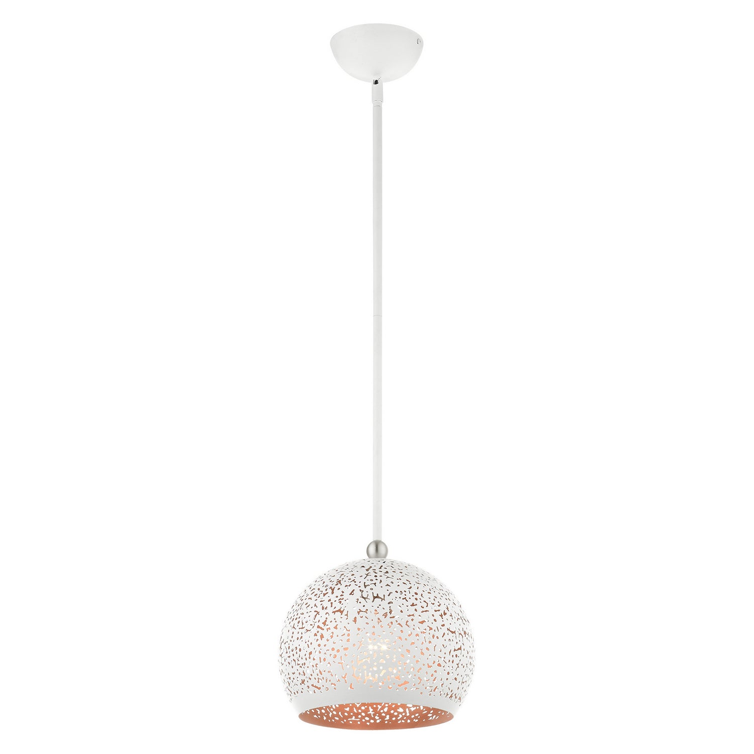Livex Lighting - 49181-03 - One Light Pendant - Charlton - White w/ Brushed Nickels