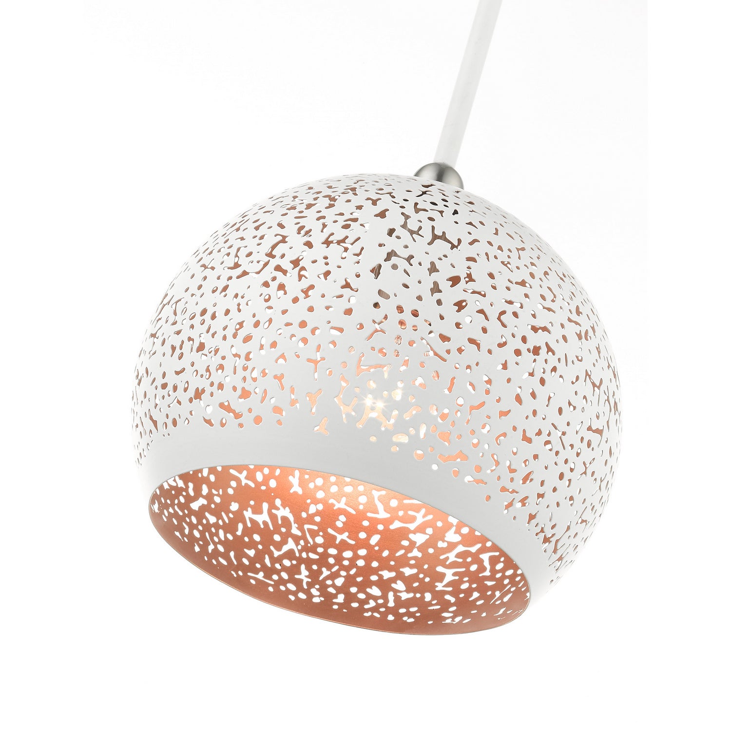 Livex Lighting - 49181-03 - One Light Pendant - Charlton - White w/ Brushed Nickels