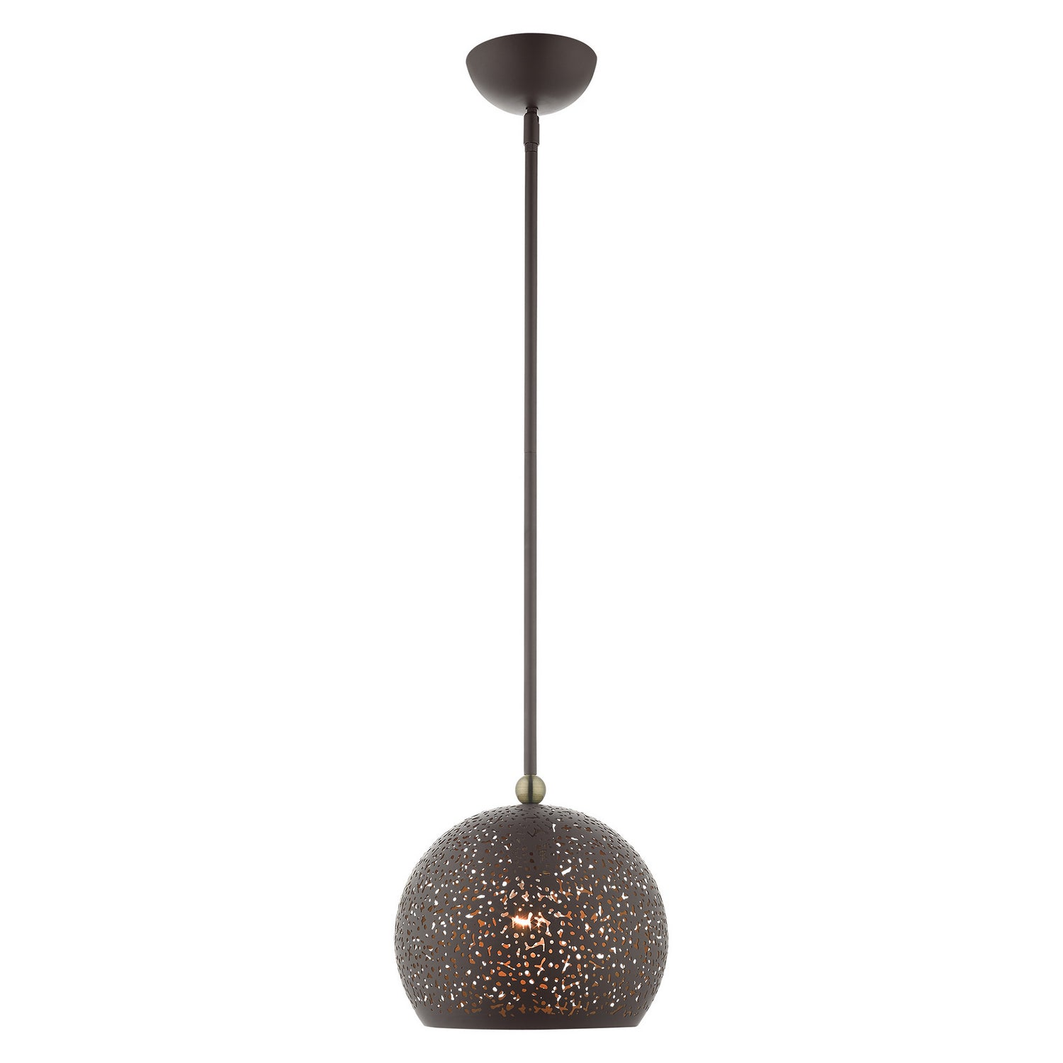 Livex Lighting - 49181-07 - One Light Pendant - Charlton - Bronze w/ Antique Brasss