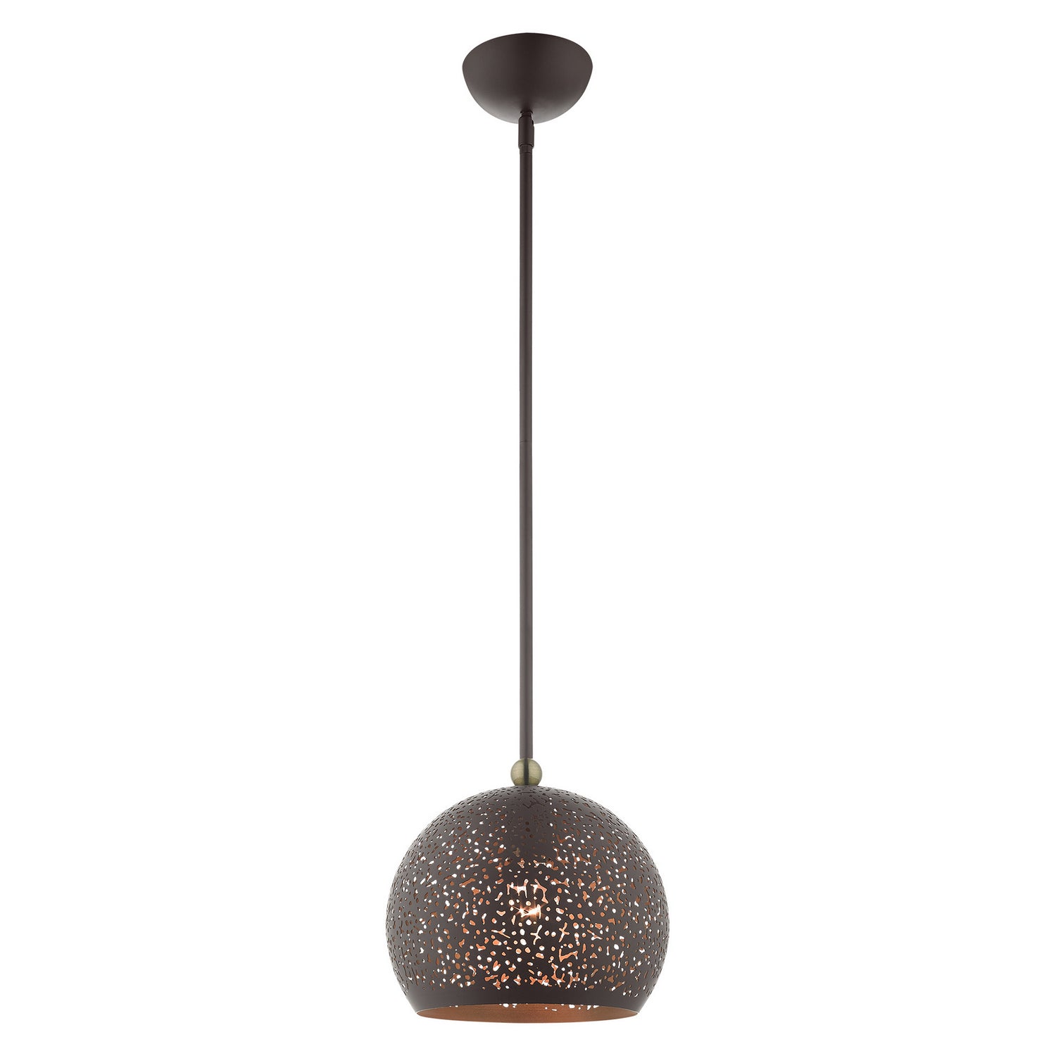 Livex Lighting - 49181-07 - One Light Pendant - Charlton - Bronze w/ Antique Brasss