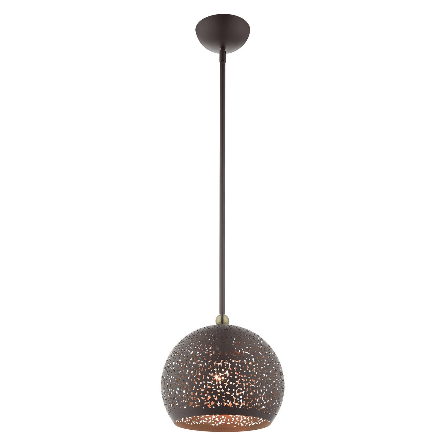 Livex Lighting - 49181-07 - One Light Pendant - Charlton - Bronze w/ Antique Brasss