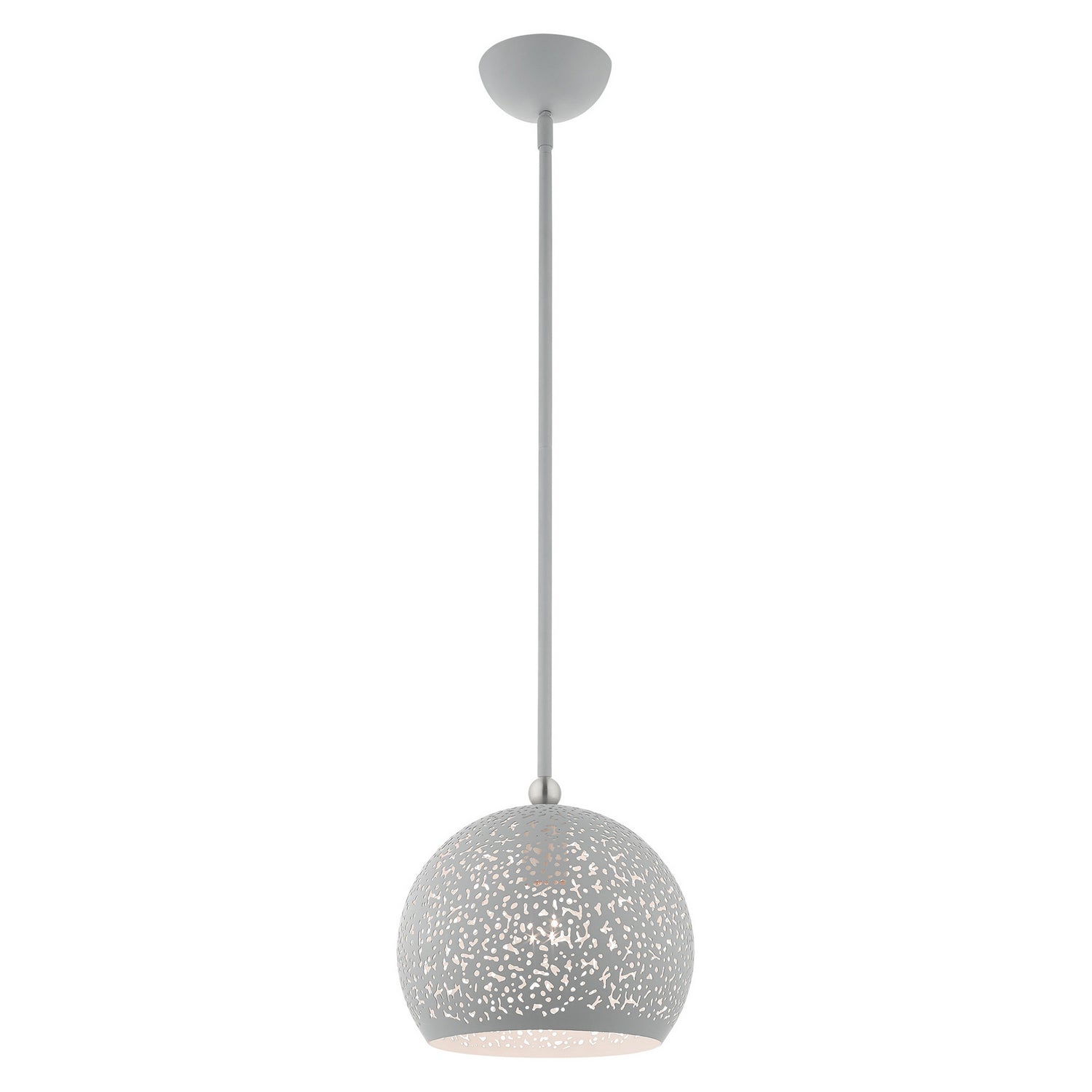 Livex Lighting - 49181-80 - One Light Pendant - Charlton - Nordic Gray w/ Brushed Nickels
