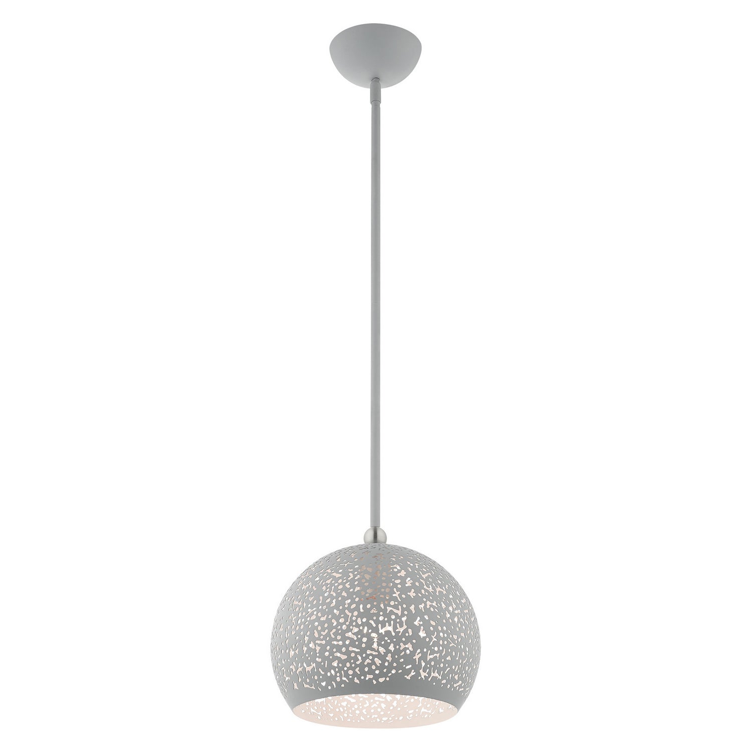 Livex Lighting - 49181-80 - One Light Pendant - Charlton - Nordic Gray w/ Brushed Nickels