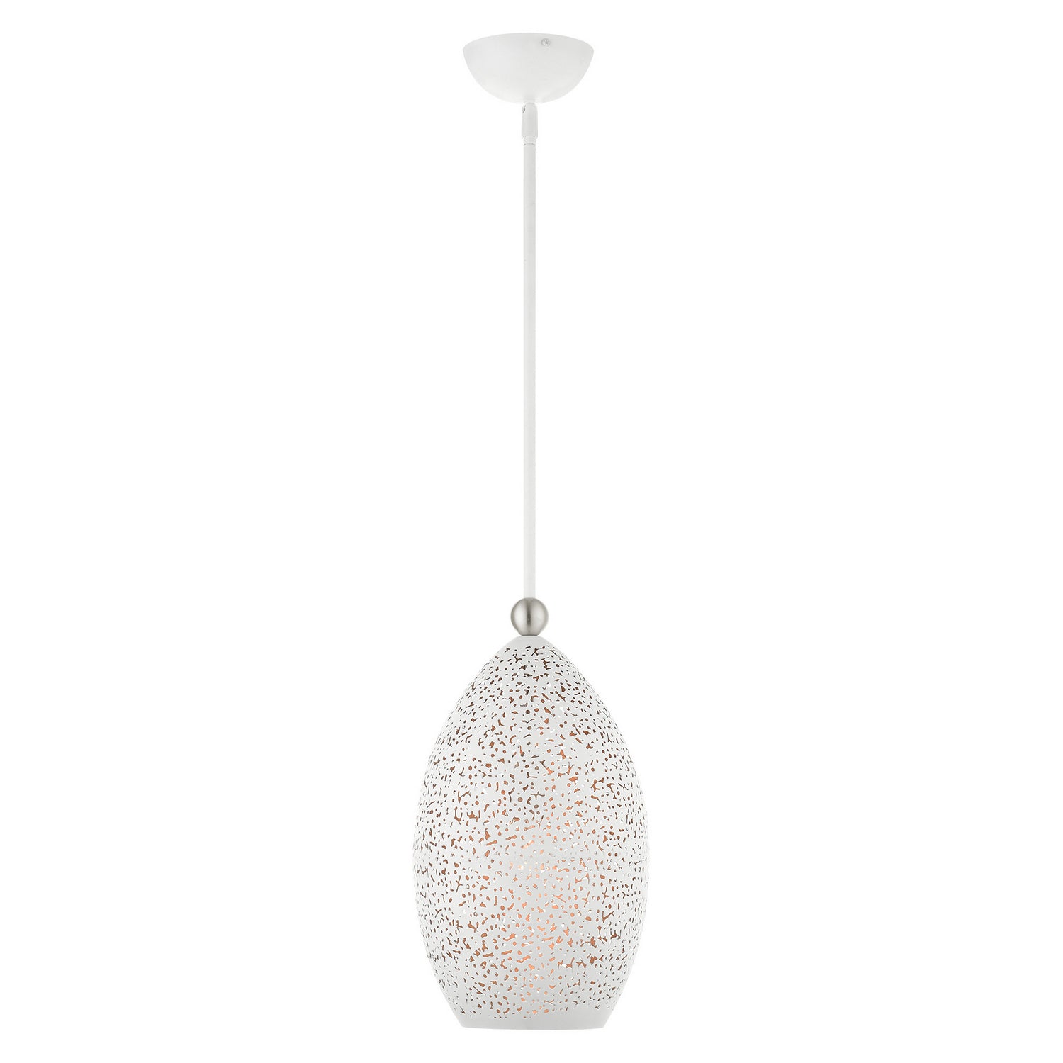 Livex Lighting - 49182-03 - One Light Pendant - Charlton - White w/ Brushed Nickels