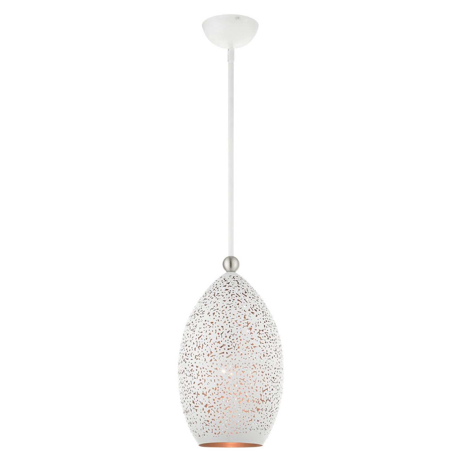 Livex Lighting - 49182-03 - One Light Pendant - Charlton - White w/ Brushed Nickels