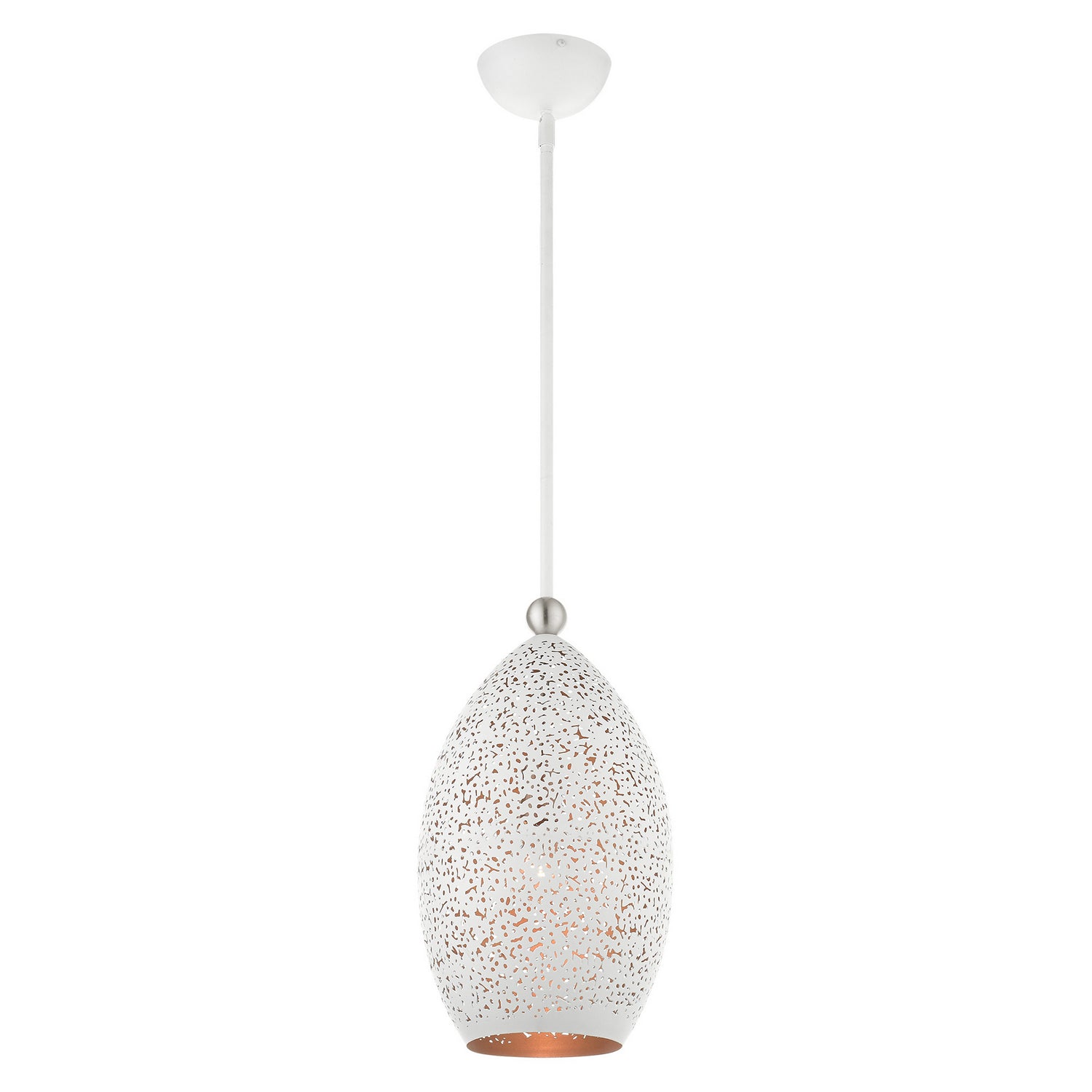 Livex Lighting - 49182-03 - One Light Pendant - Charlton - White w/ Brushed Nickels