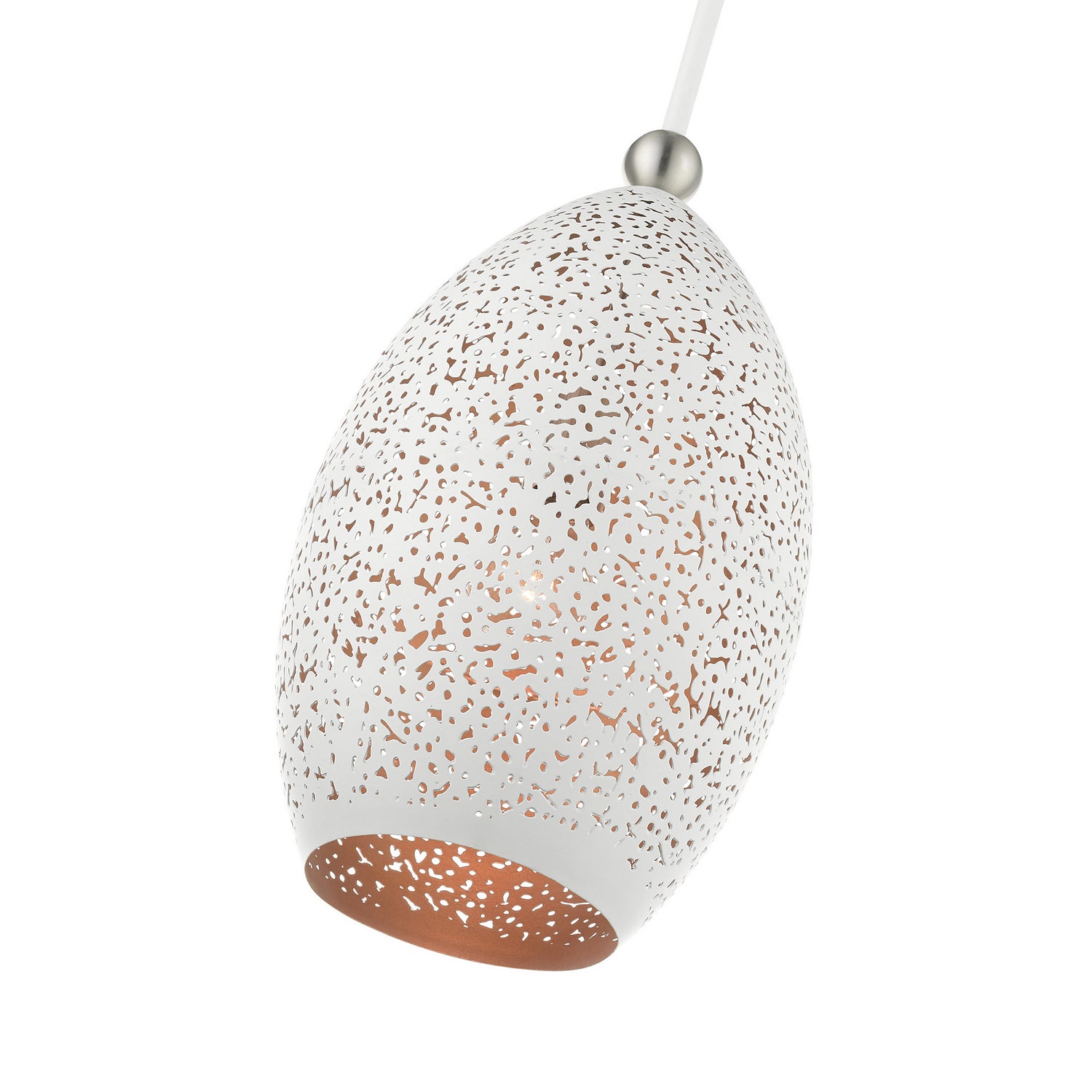 Livex Lighting - 49182-03 - One Light Pendant - Charlton - White w/ Brushed Nickels