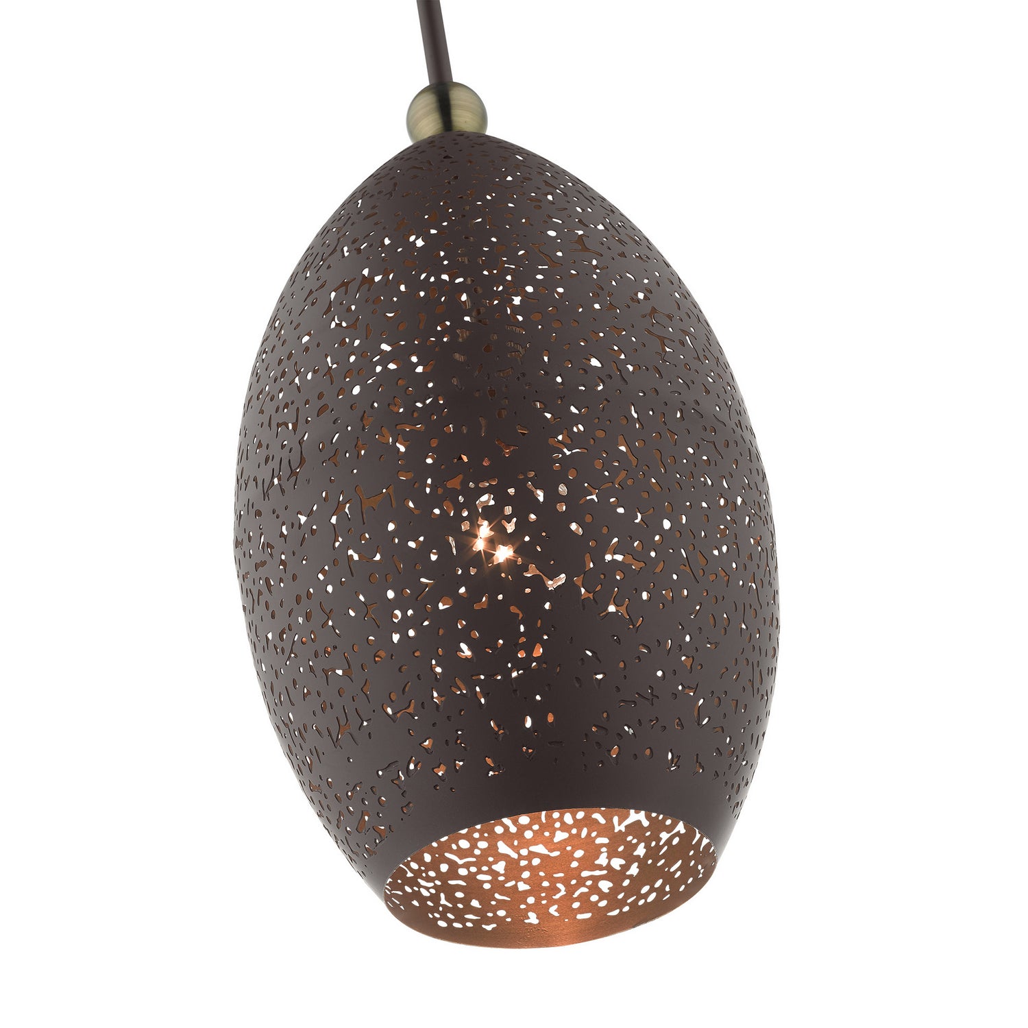 Livex Lighting - 49182-07 - One Light Pendant - Charlton - Bronze w/ Antique Brasss