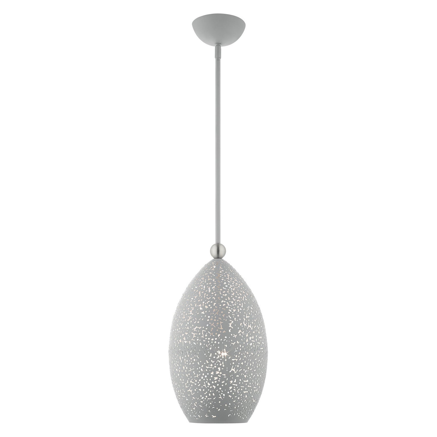 Livex Lighting - 49182-80 - One Light Pendant - Charlton - Nordic Gray w/ Brushed Nickels