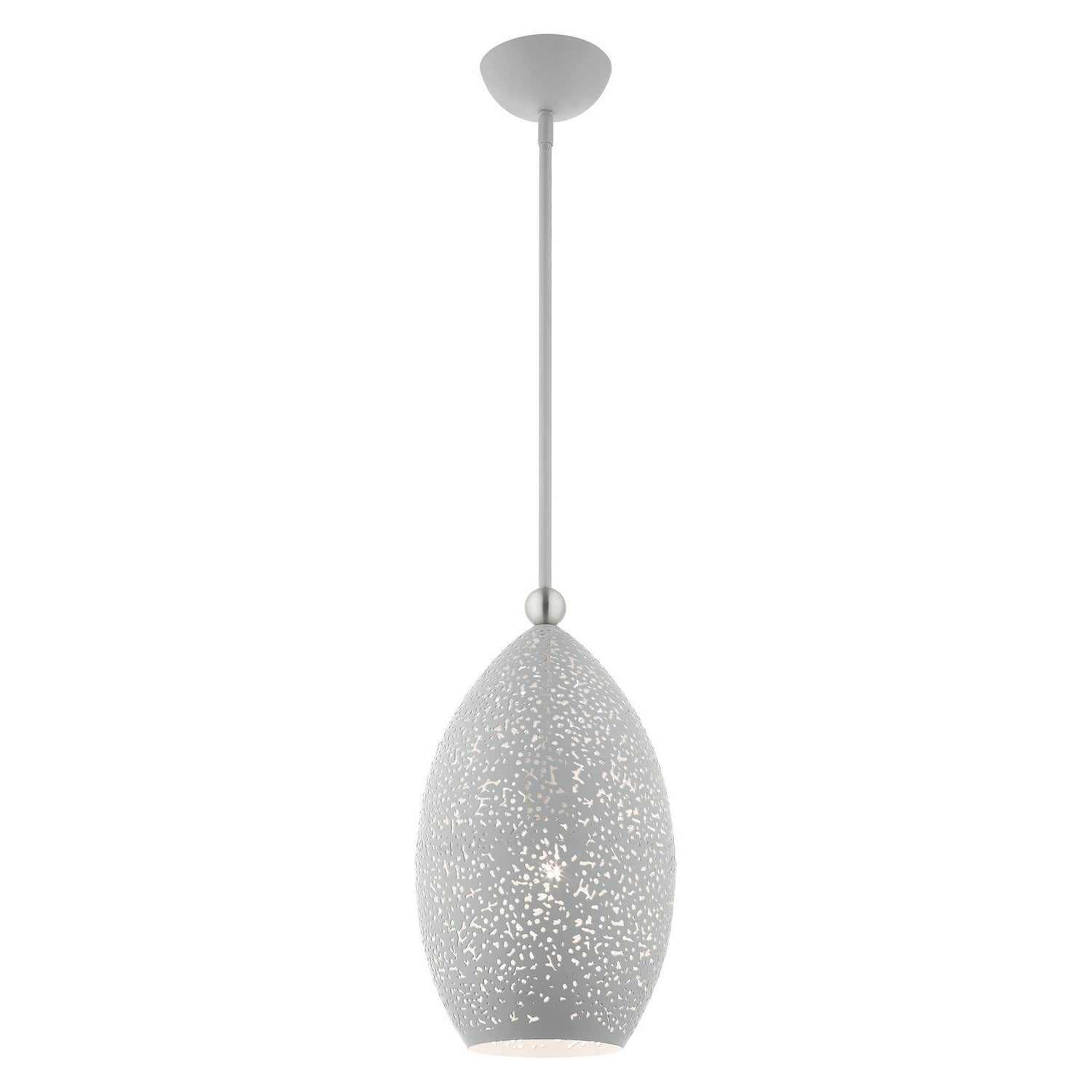 Livex Lighting - 49182-80 - One Light Pendant - Charlton - Nordic Gray w/ Brushed Nickels