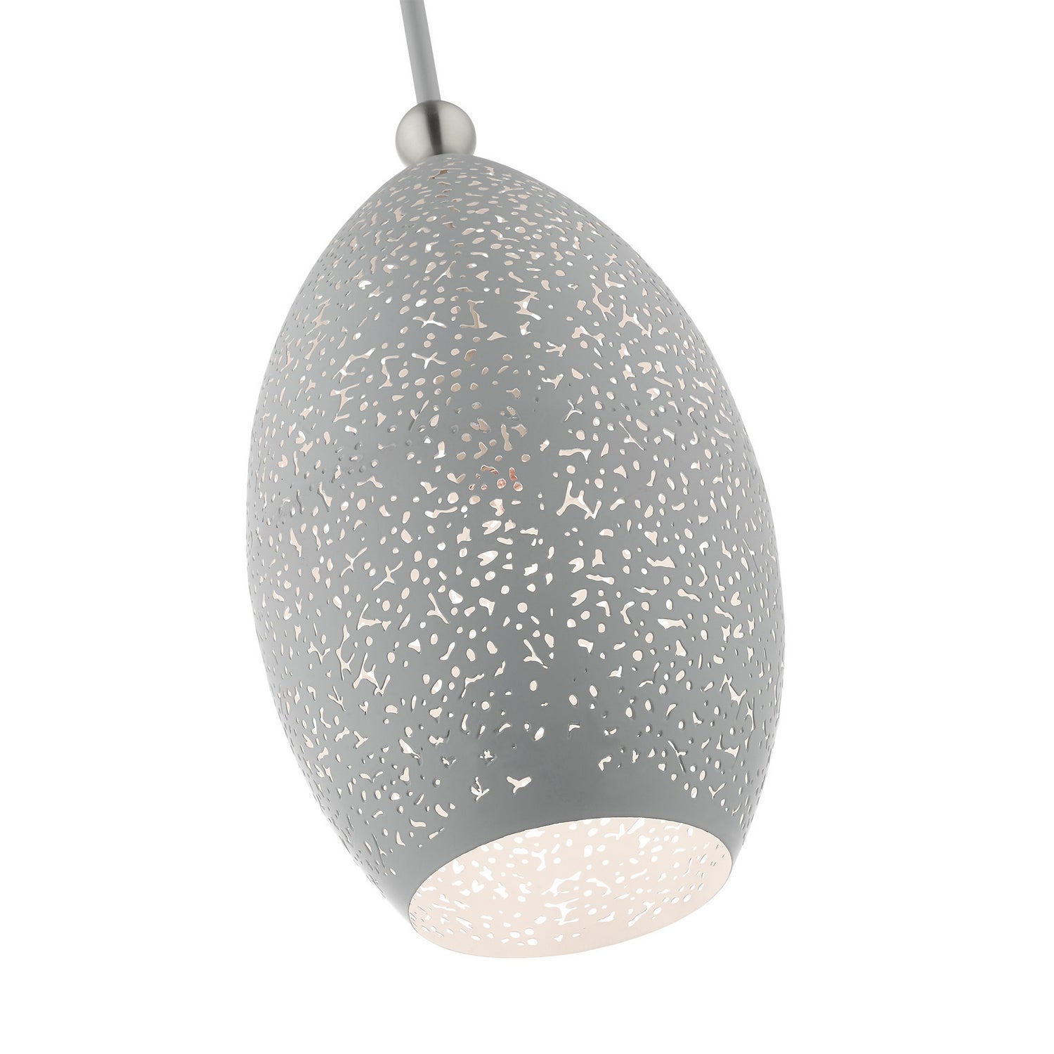 Livex Lighting - 49182-80 - One Light Pendant - Charlton - Nordic Gray w/ Brushed Nickels