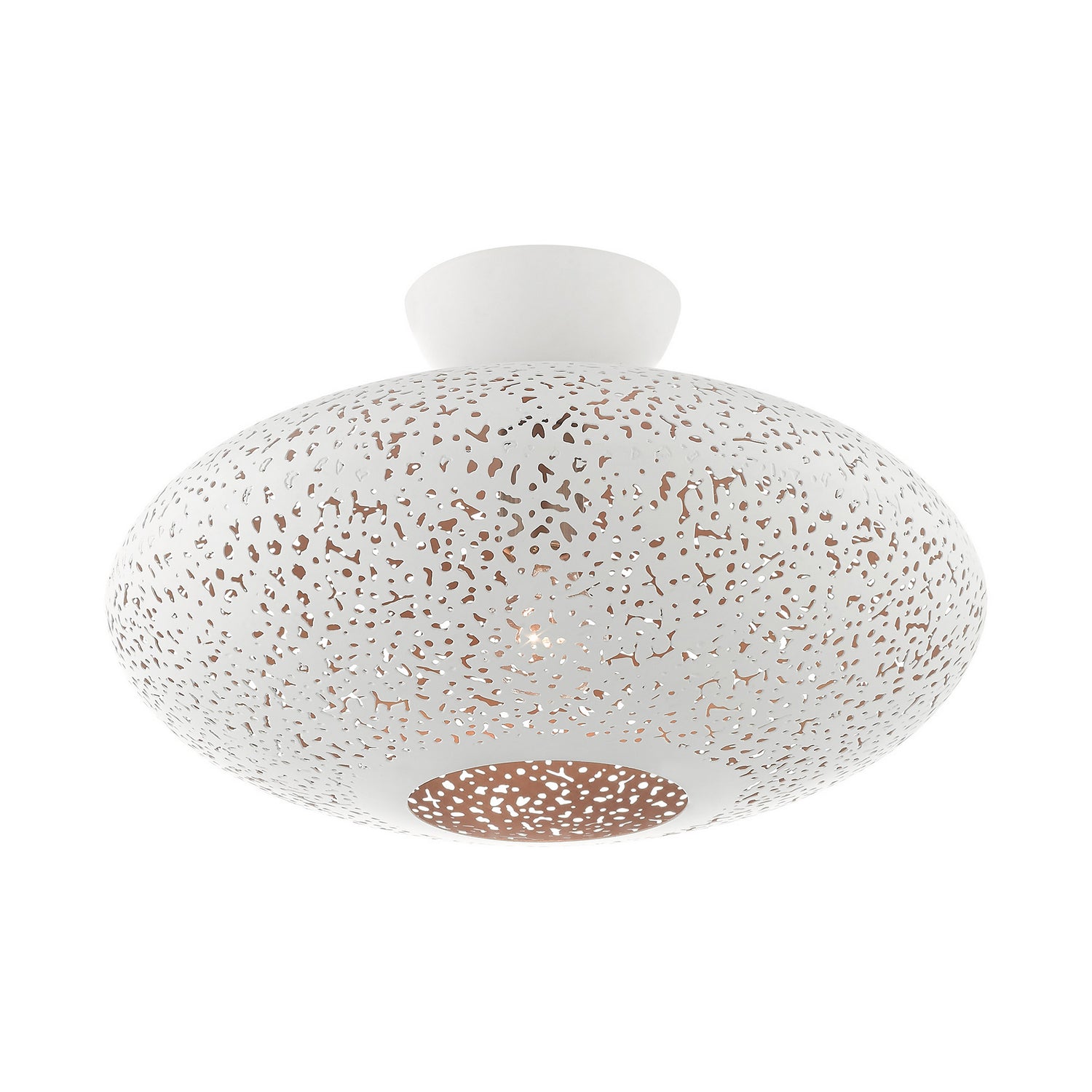 Livex Lighting - 49183-03 - One Light Semi Flush Mount - Charlton - White w/ Brushed Nickels