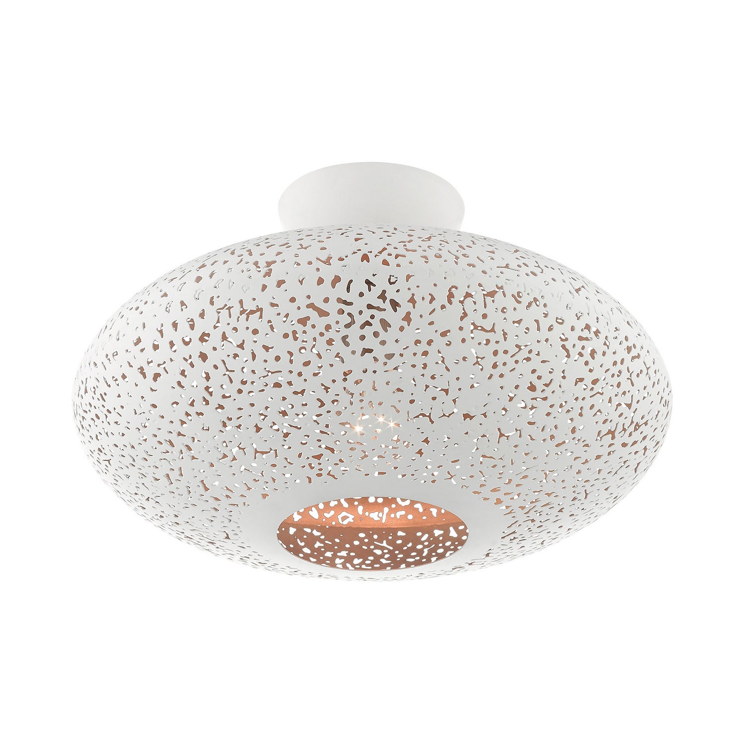 Livex Lighting - 49183-03 - One Light Semi Flush Mount - Charlton - White w/ Brushed Nickels