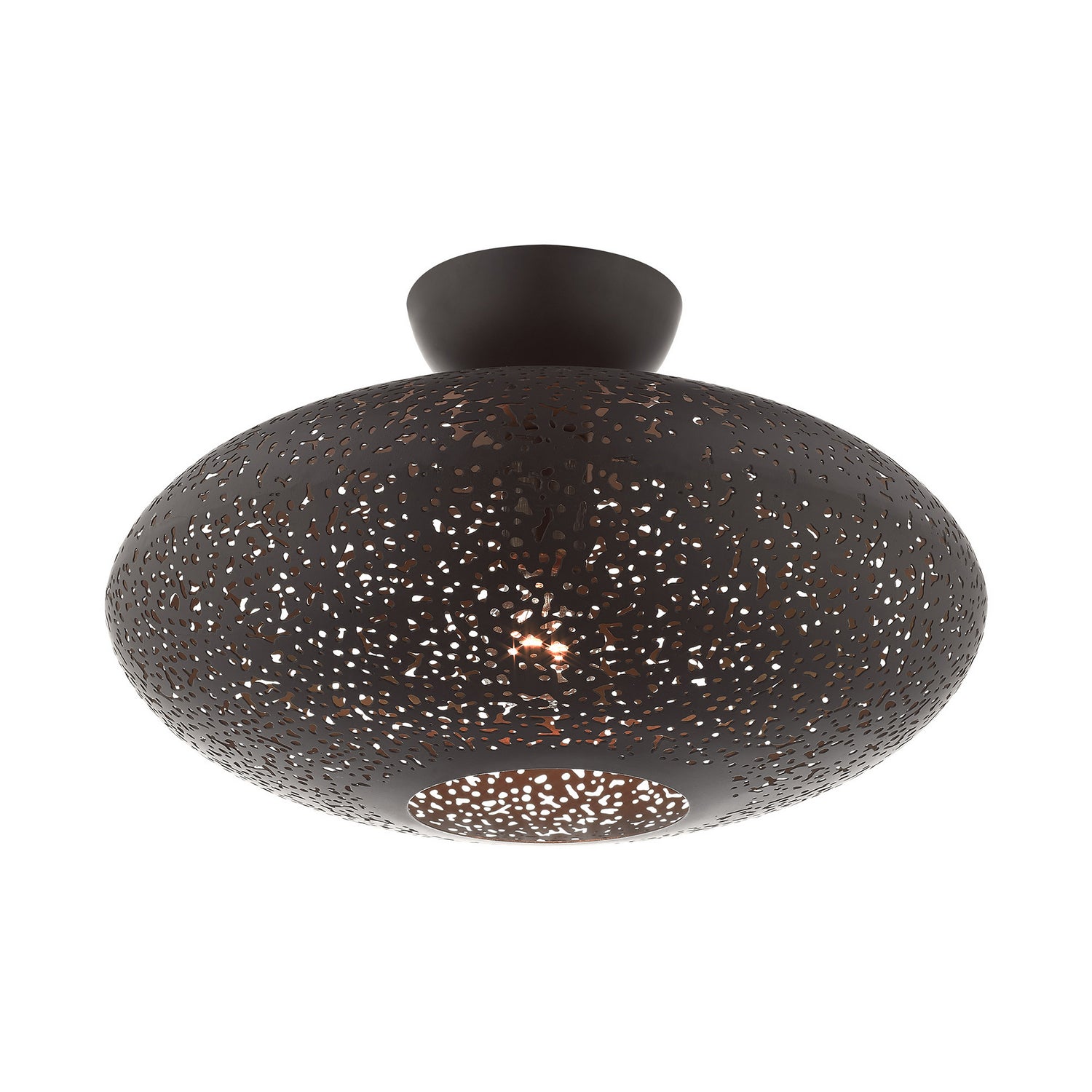 Livex Lighting - 49183-07 - One Light Semi Flush Mount - Charlton - Bronze w/ Antique Brasss