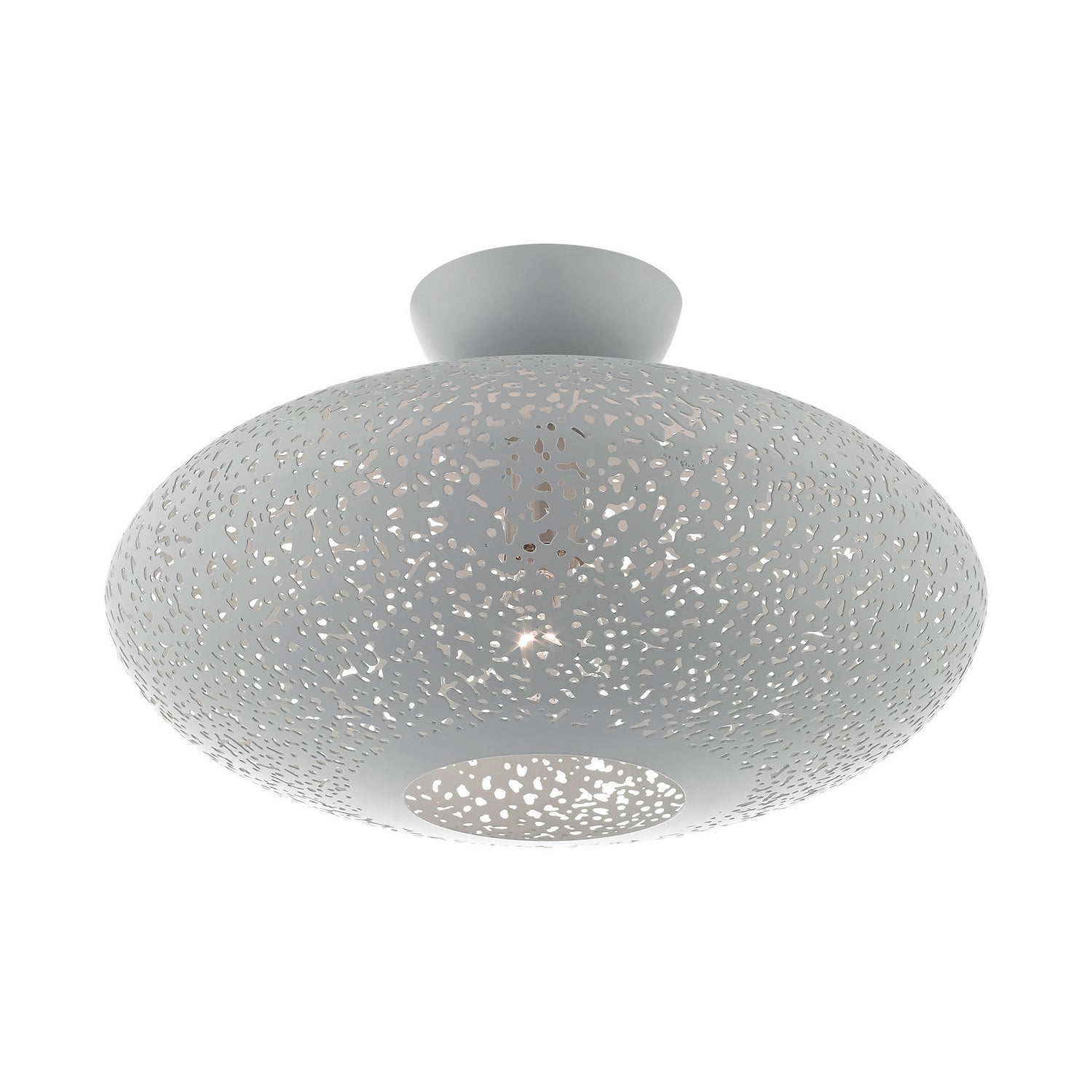 Livex Lighting - 49183-80 - One Light Semi Flush Mount - Charlton - Nordic Gray w/ Brushed Nickels