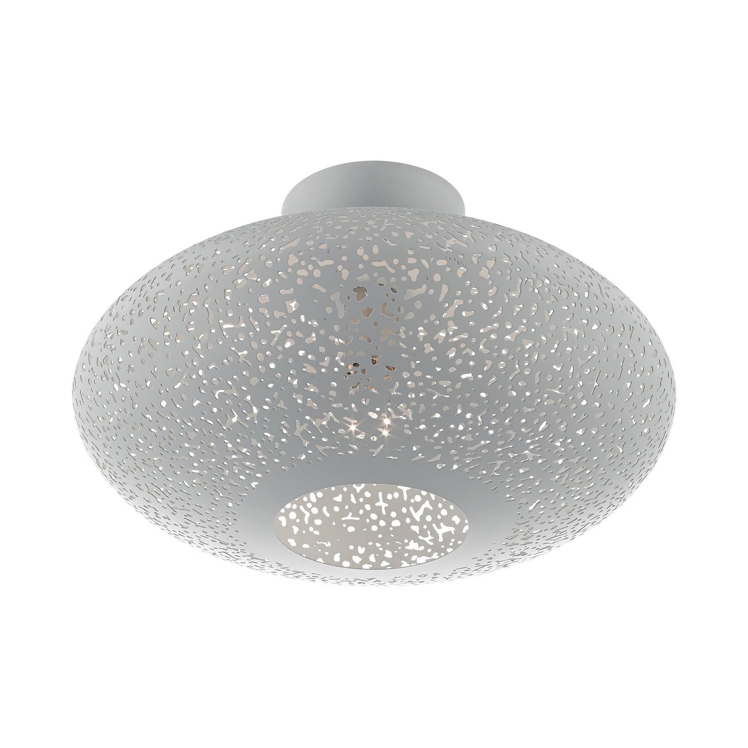 Livex Lighting - 49183-80 - One Light Semi Flush Mount - Charlton - Nordic Gray w/ Brushed Nickels