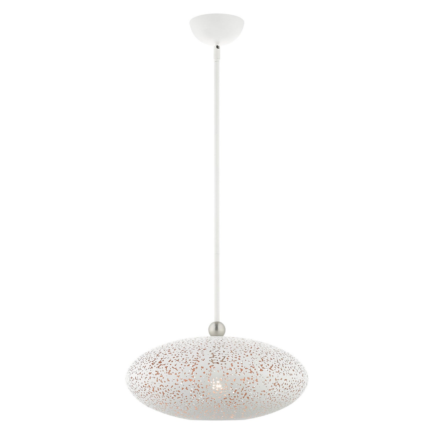 Livex Lighting - 49184-03 - One Light Pendant - Charlton - White w/ Brushed Nickels