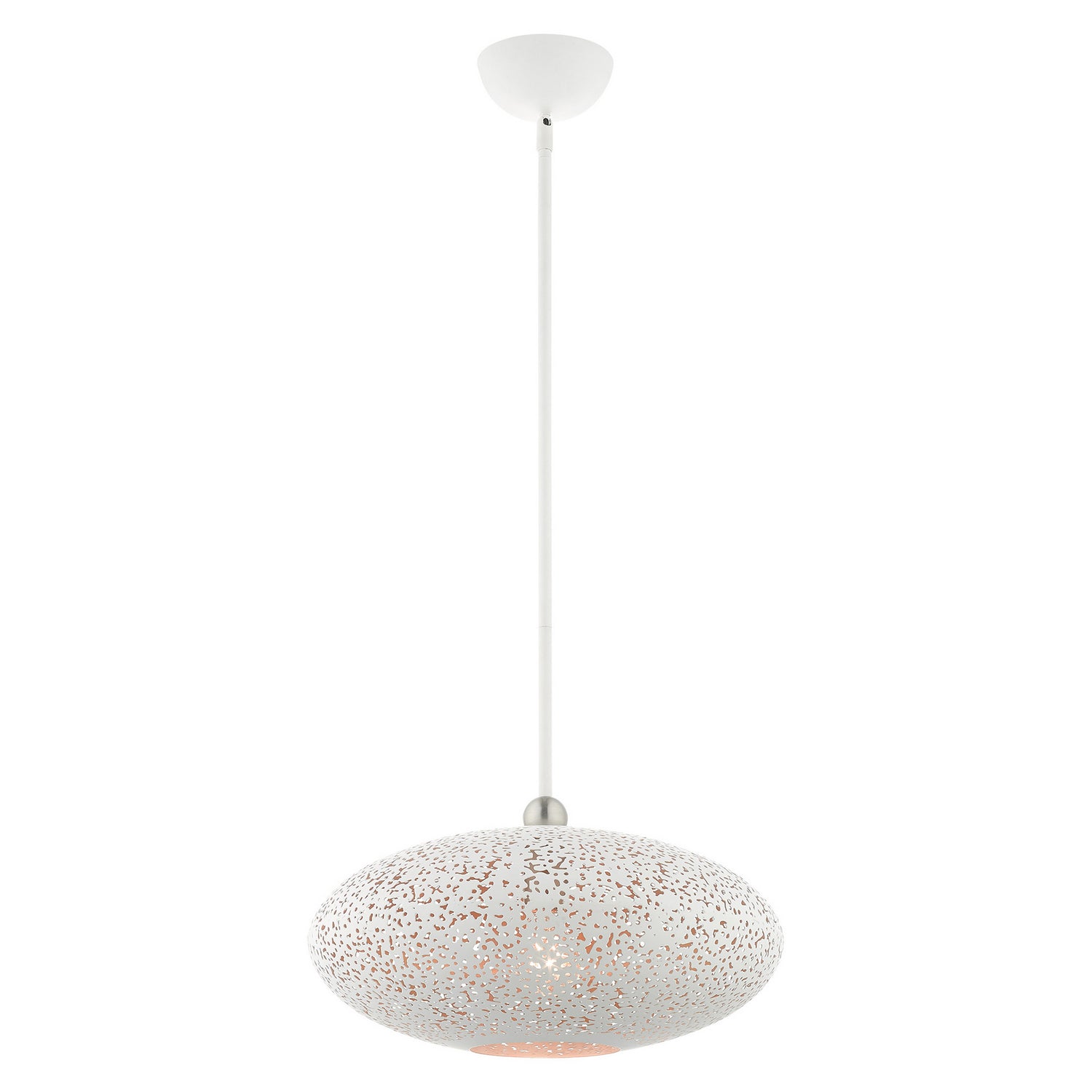 Livex Lighting - 49184-03 - One Light Pendant - Charlton - White w/ Brushed Nickels