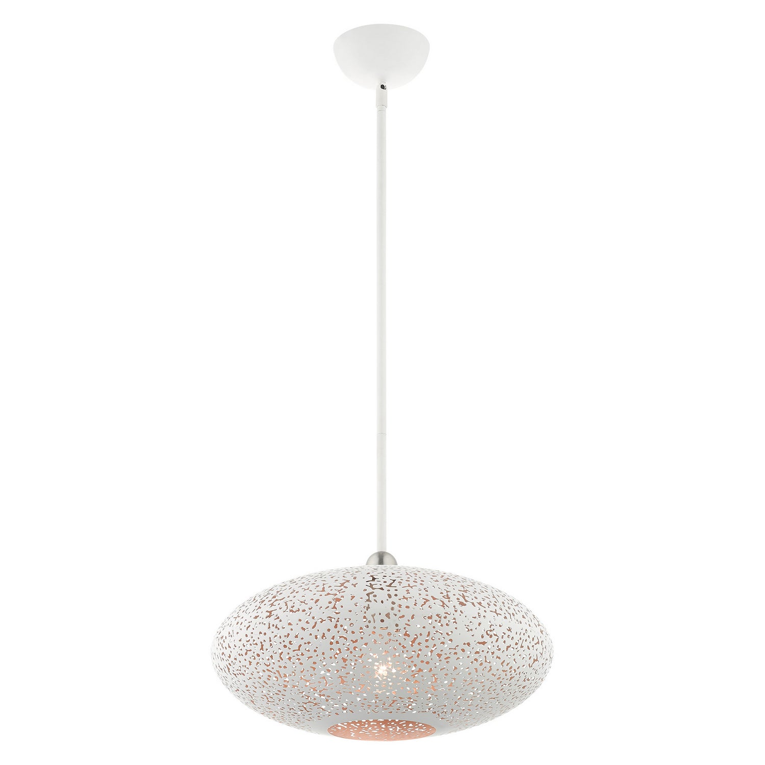 Livex Lighting - 49184-03 - One Light Pendant - Charlton - White w/ Brushed Nickels