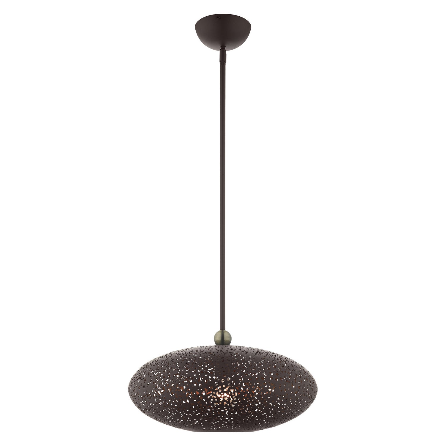 Livex Lighting - 49184-07 - One Light Pendant - Charlton - Bronze w/ Antique Brasss