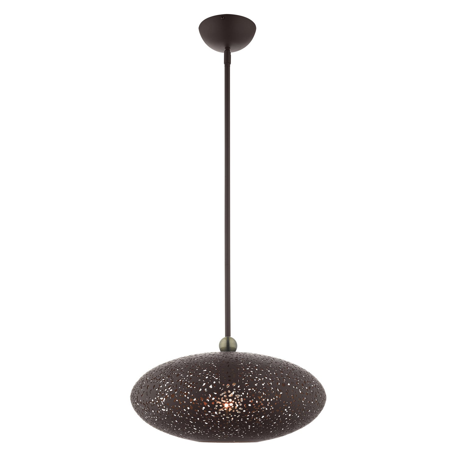Livex Lighting - 49184-07 - One Light Pendant - Charlton - Bronze w/ Antique Brasss