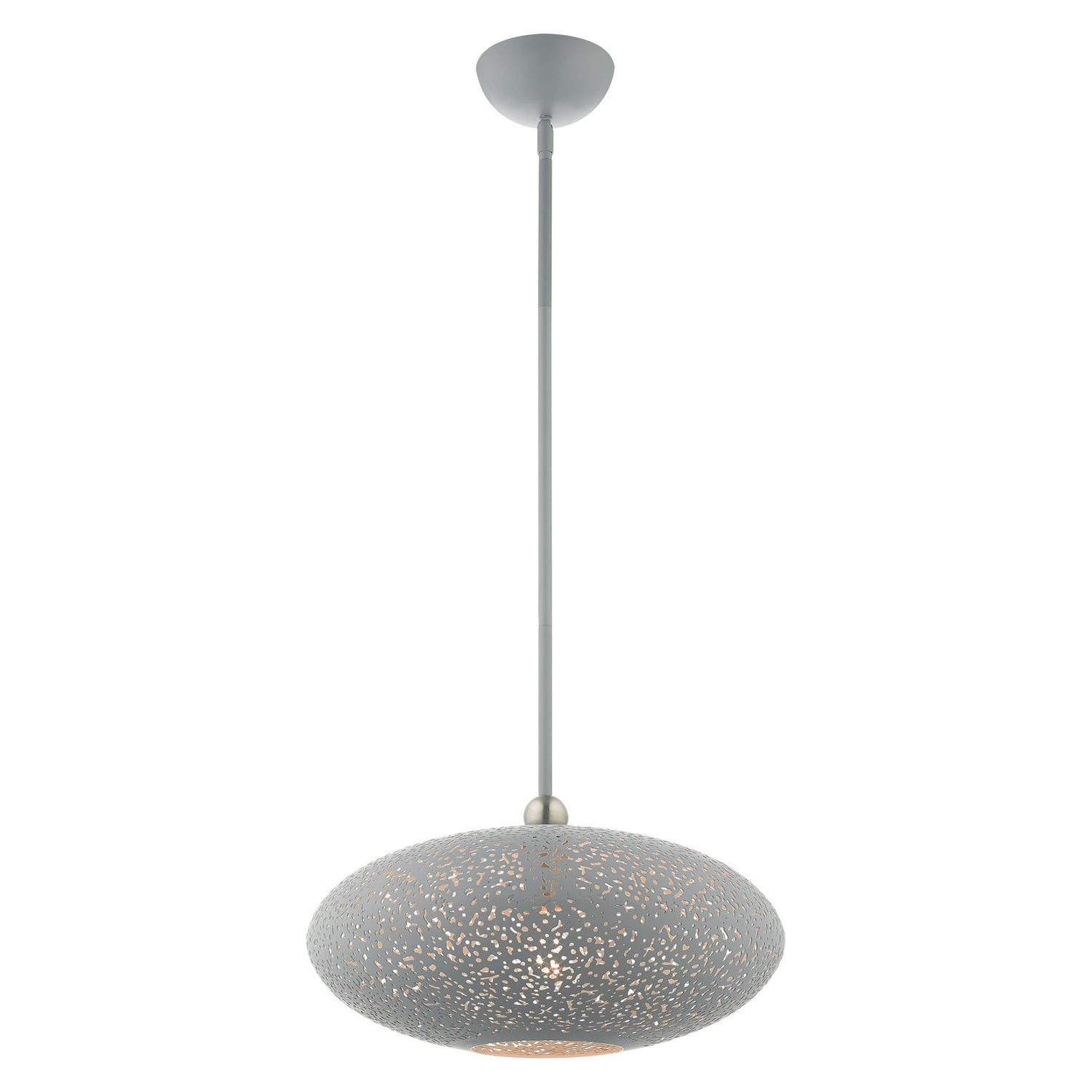 Livex Lighting - 49184-80 - One Light Pendant - Charlton - Nordic Gray w/ Brushed Nickels