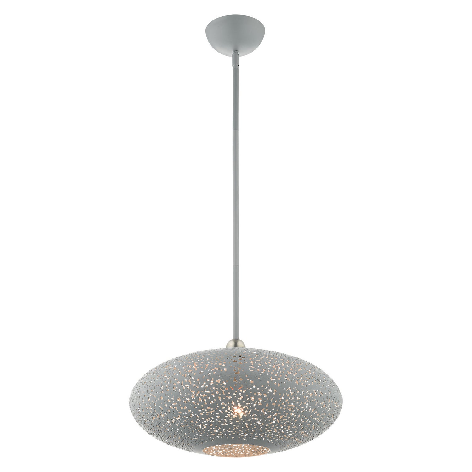 Livex Lighting - 49184-80 - One Light Pendant - Charlton - Nordic Gray w/ Brushed Nickels