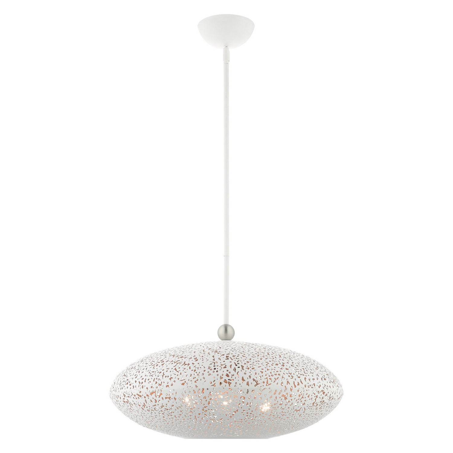 Livex Lighting - 49185-03 - Three Light Pendant - Charlton - White w/ Brushed Nickels