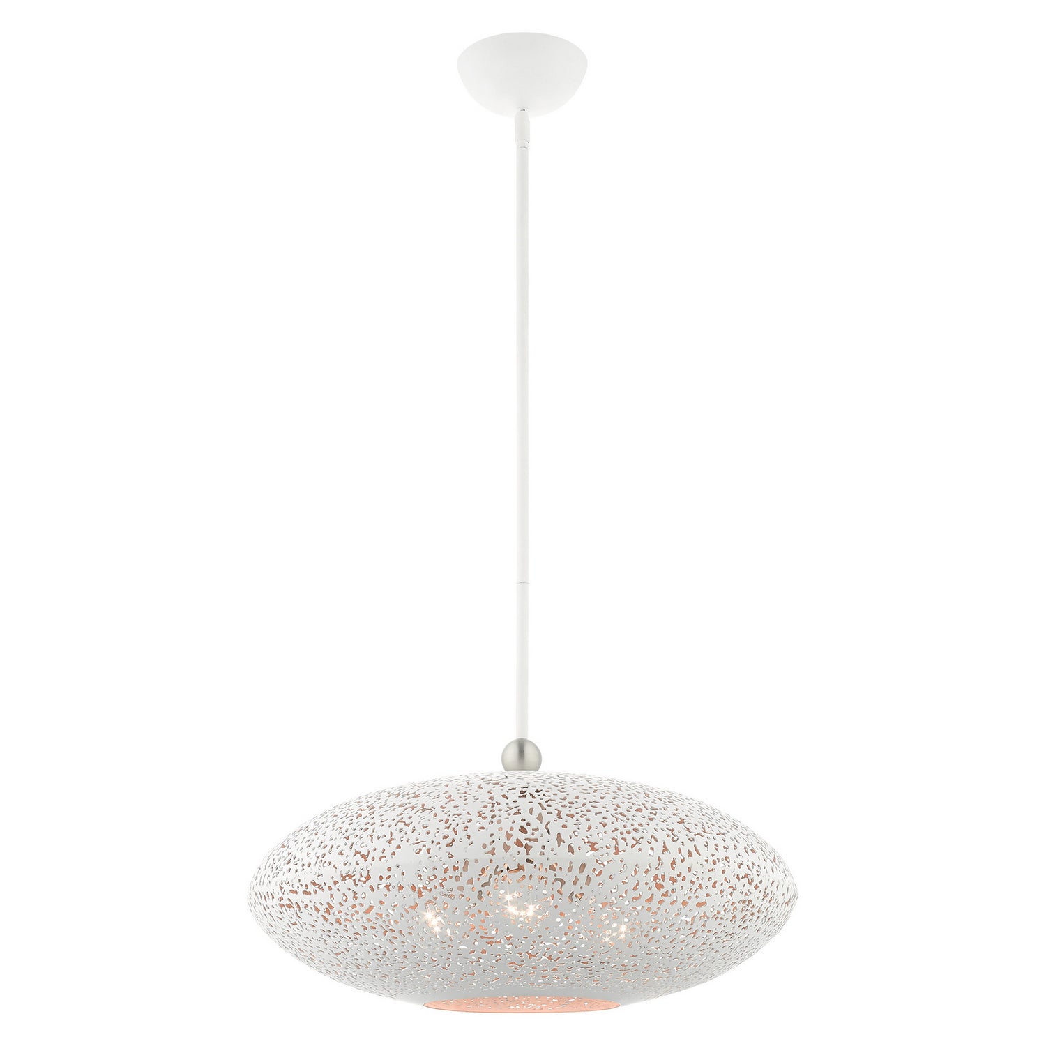 Livex Lighting - 49185-03 - Three Light Pendant - Charlton - White w/ Brushed Nickels
