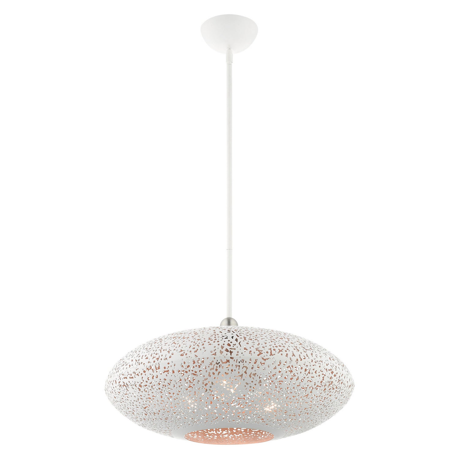 Livex Lighting - 49185-03 - Three Light Pendant - Charlton - White w/ Brushed Nickels