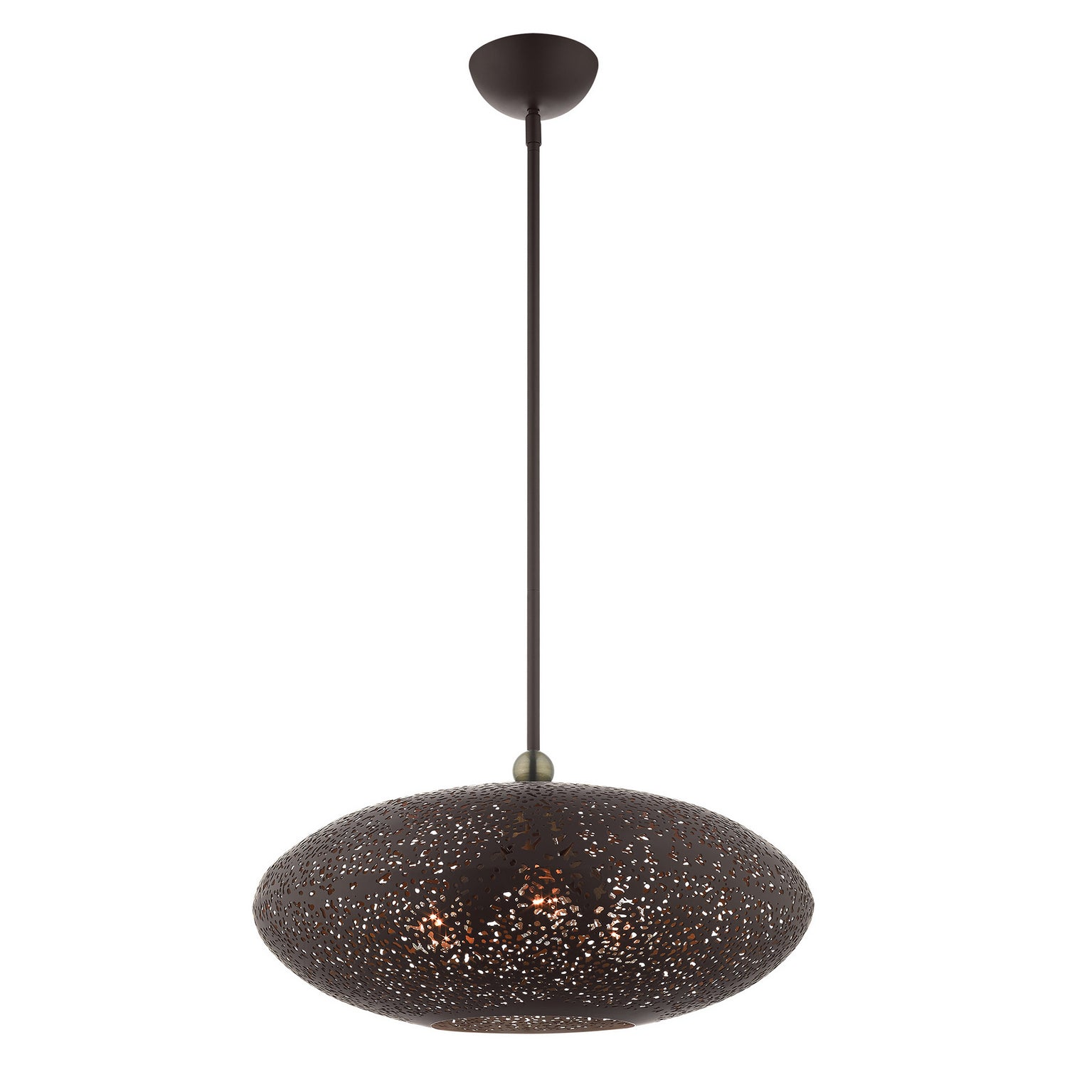 Livex Lighting - 49185-07 - Three Light Pendant - Charlton - Bronze w/ Antique Brasss