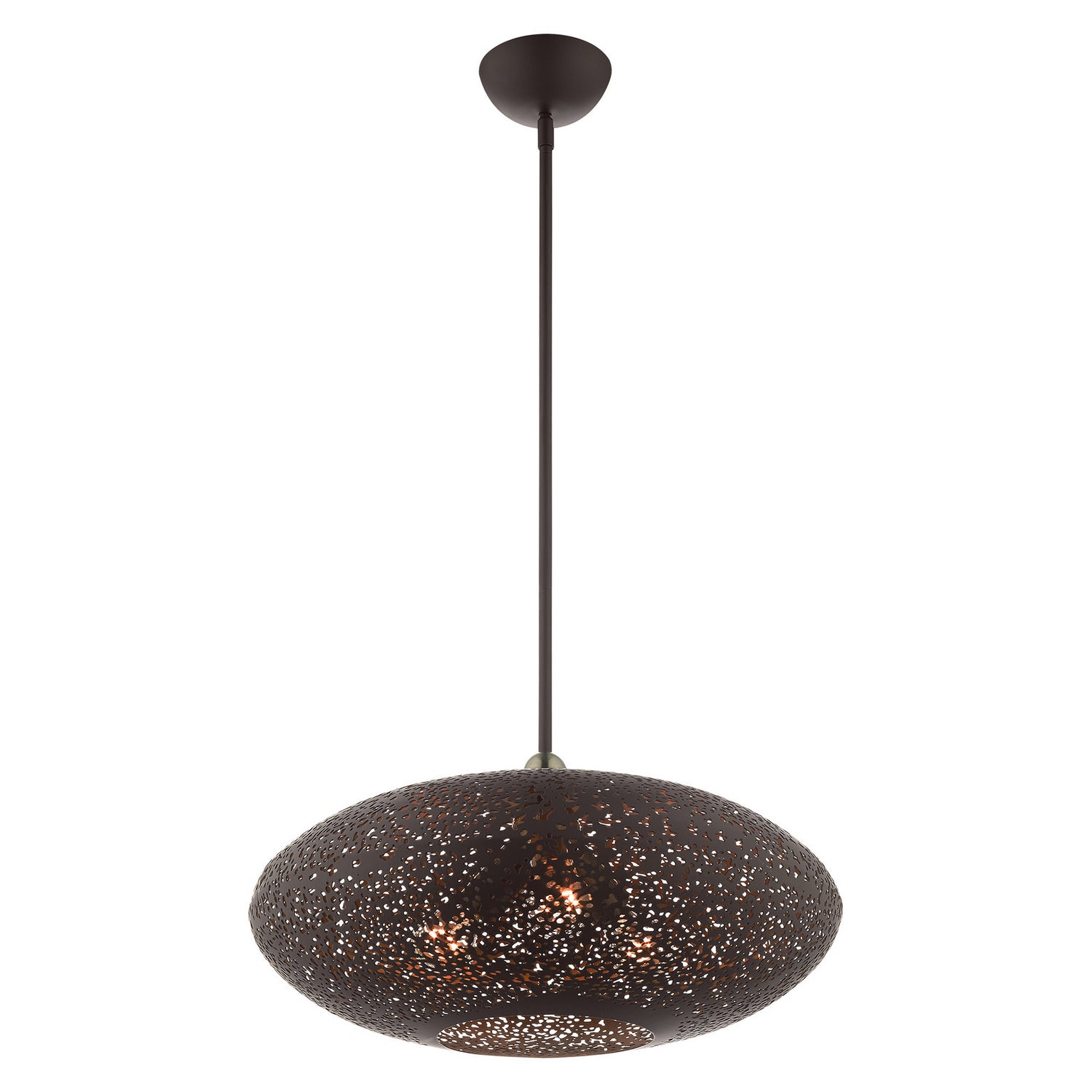 Livex Lighting - 49185-07 - Three Light Pendant - Charlton - Bronze w/ Antique Brasss