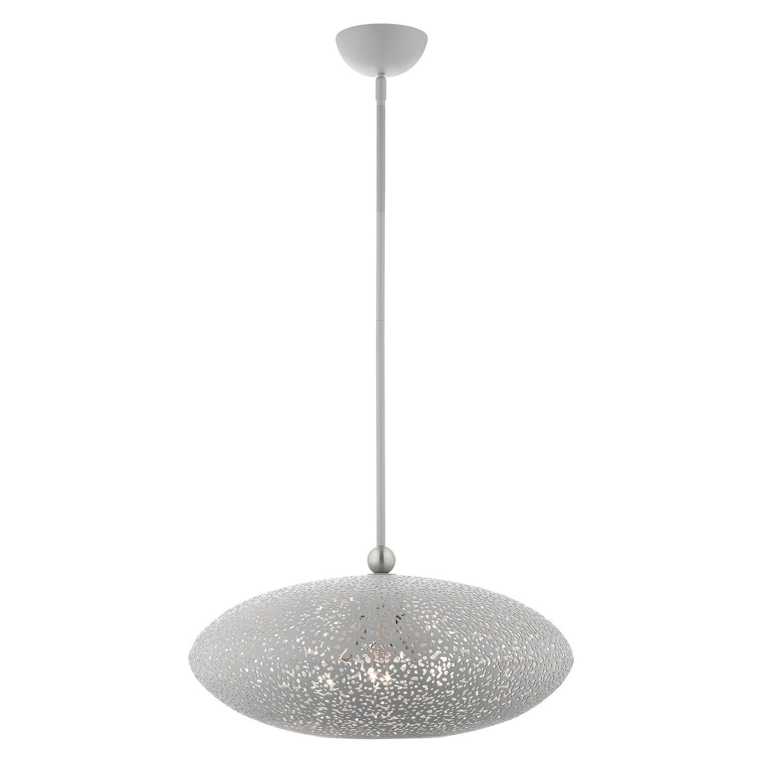 Livex Lighting - 49185-80 - Three Light Pendant - Charlton - Nordic Gray w/ Brushed Nickels