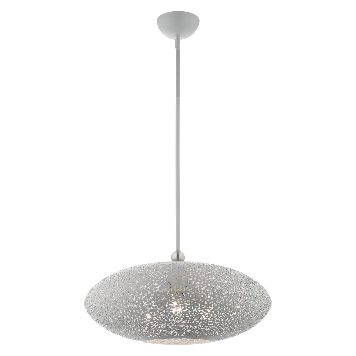 Livex Lighting - 49185-80 - Three Light Pendant - Charlton - Nordic Gray w/ Brushed Nickels