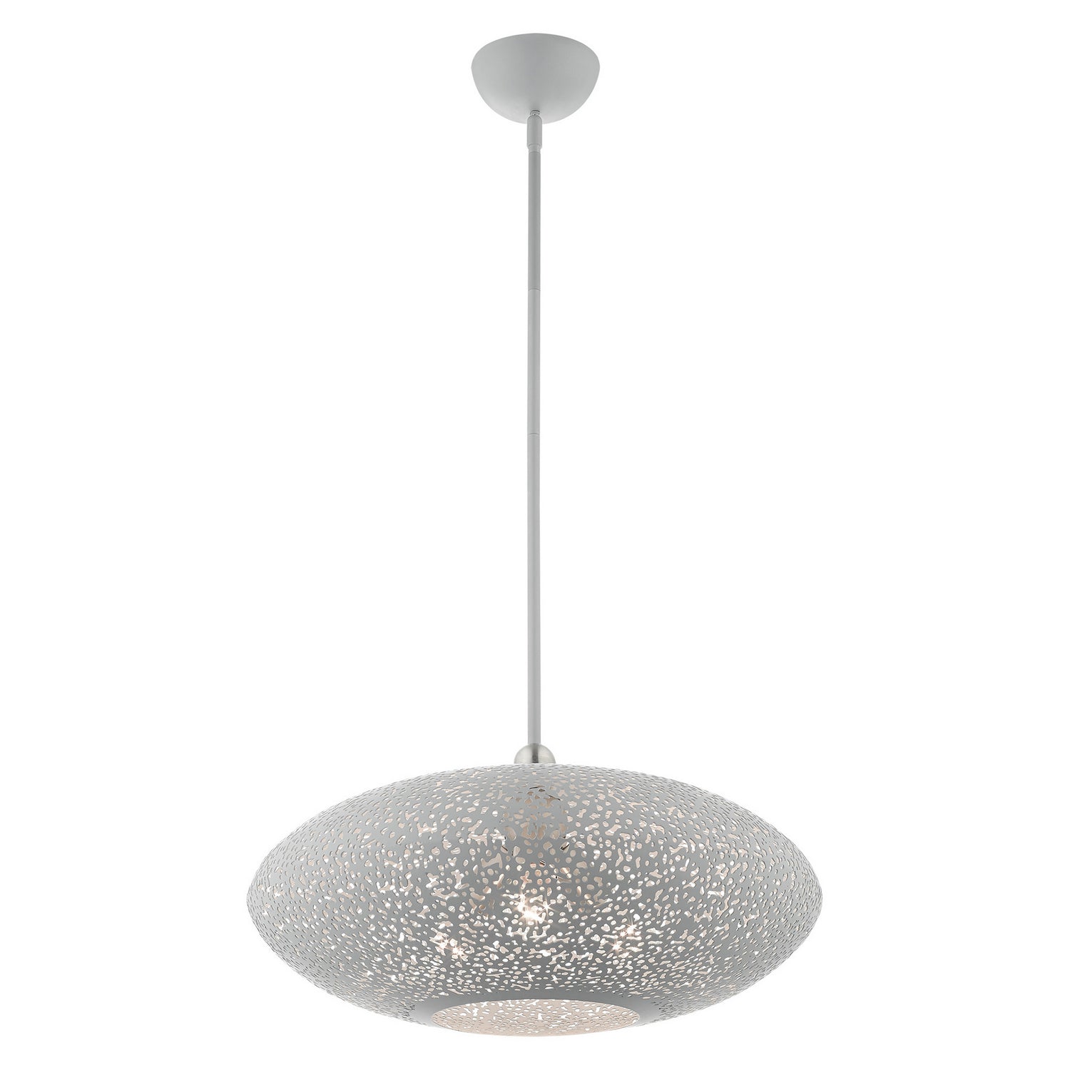 Livex Lighting - 49185-80 - Three Light Pendant - Charlton - Nordic Gray w/ Brushed Nickels