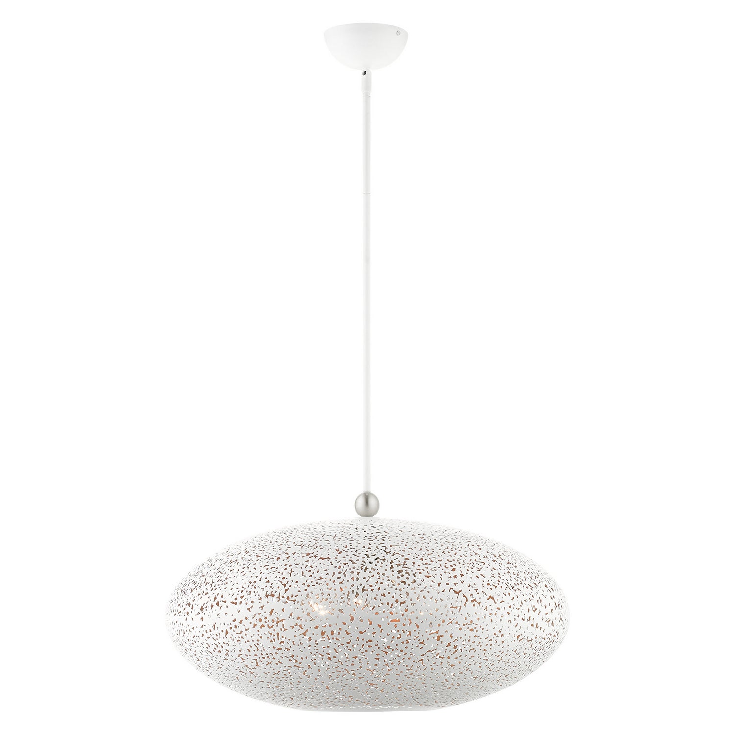 Livex Lighting - 49186-03 - Three Light Pendant - Charlton - White w/ Brushed Nickels