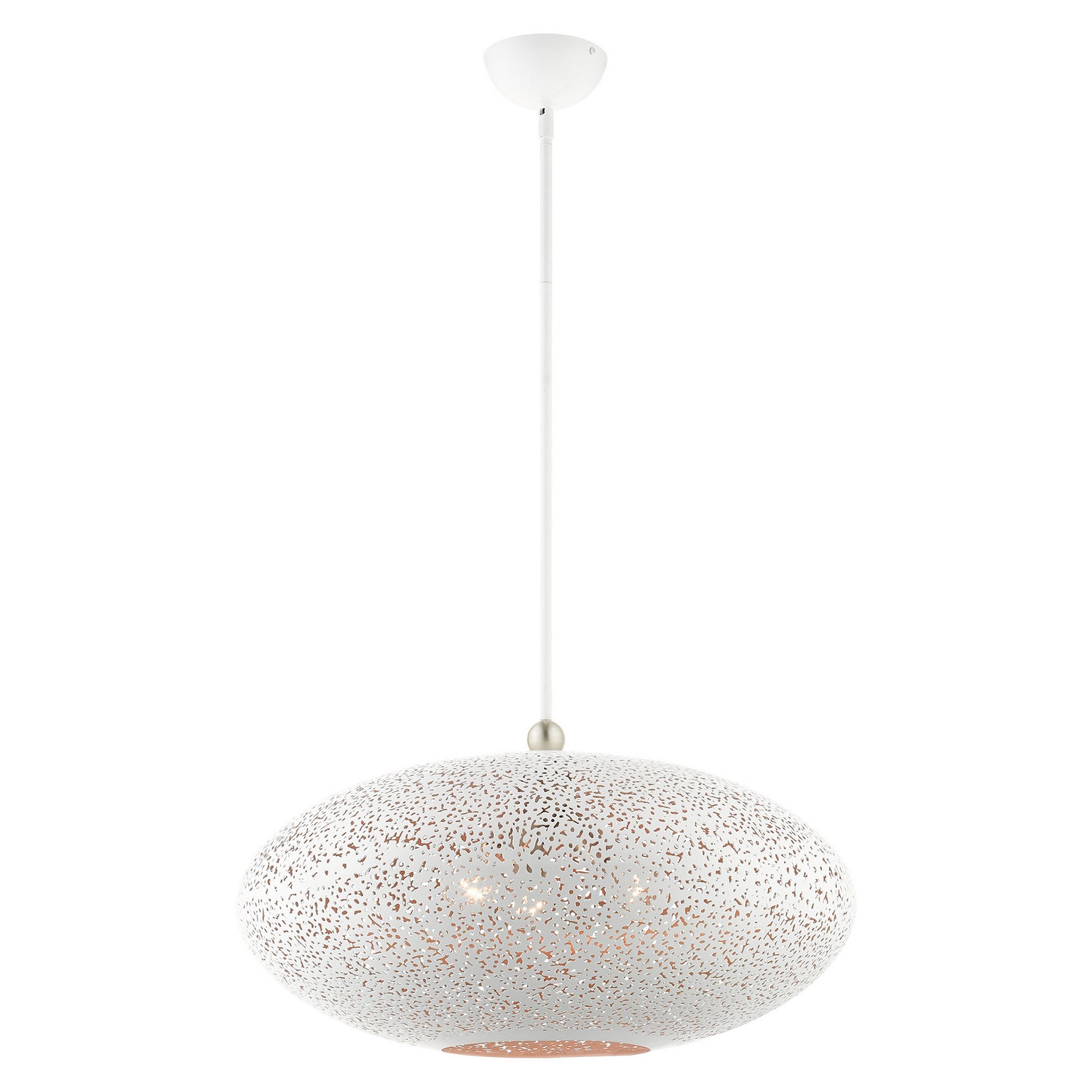 Livex Lighting - 49186-03 - Three Light Pendant - Charlton - White w/ Brushed Nickels