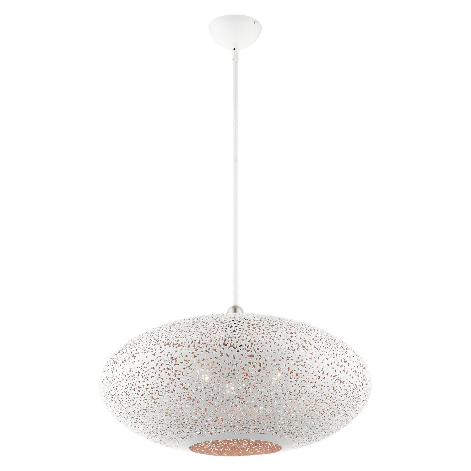 Livex Lighting - 49186-03 - Three Light Pendant - Charlton - White w/ Brushed Nickels