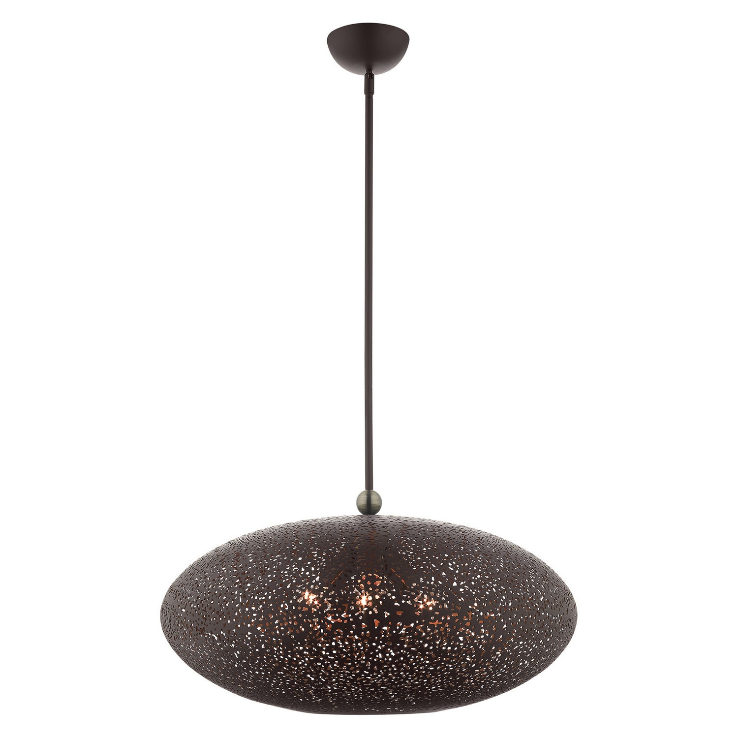 Livex Lighting - 49186-07 - Three Light Pendant - Charlton - Bronze w/ Antique Brasss