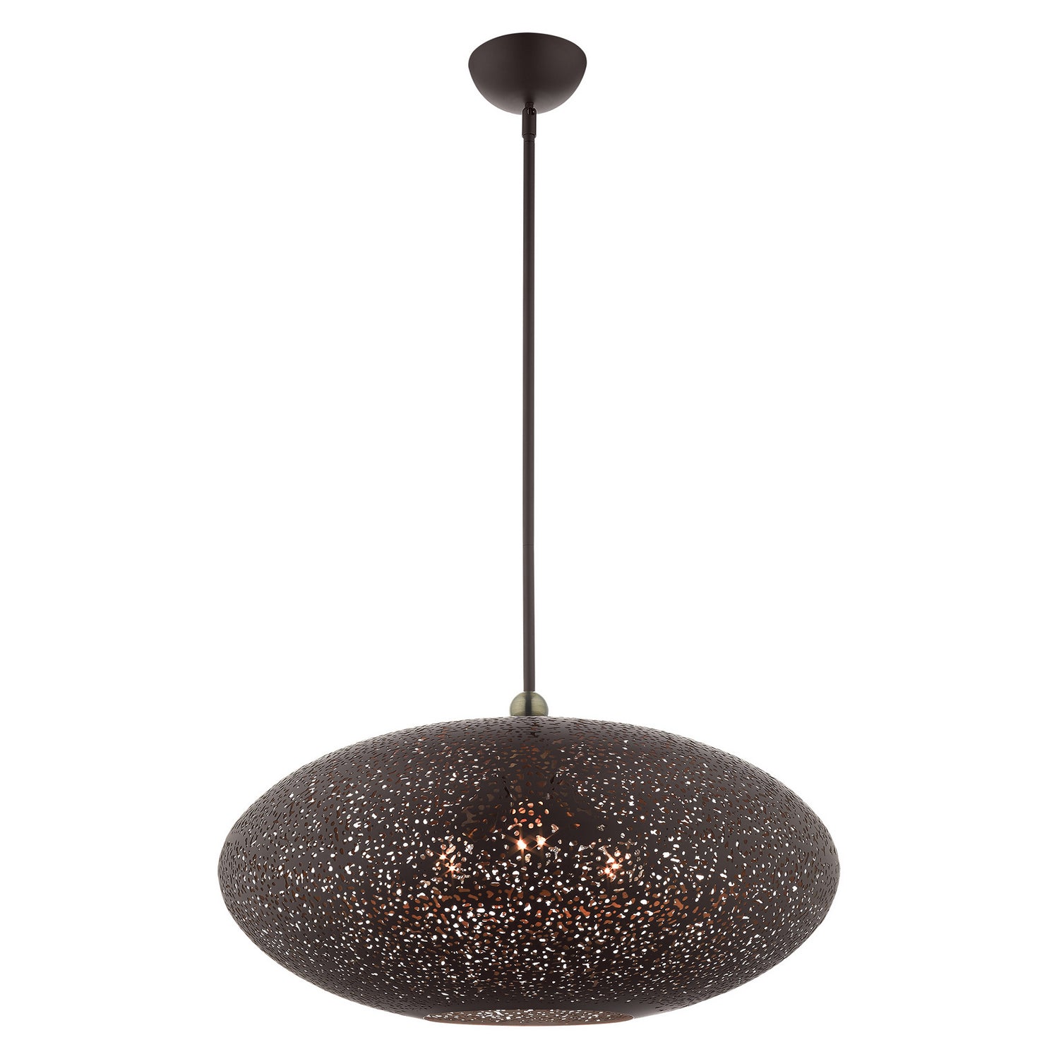 Livex Lighting - 49186-07 - Three Light Pendant - Charlton - Bronze w/ Antique Brasss