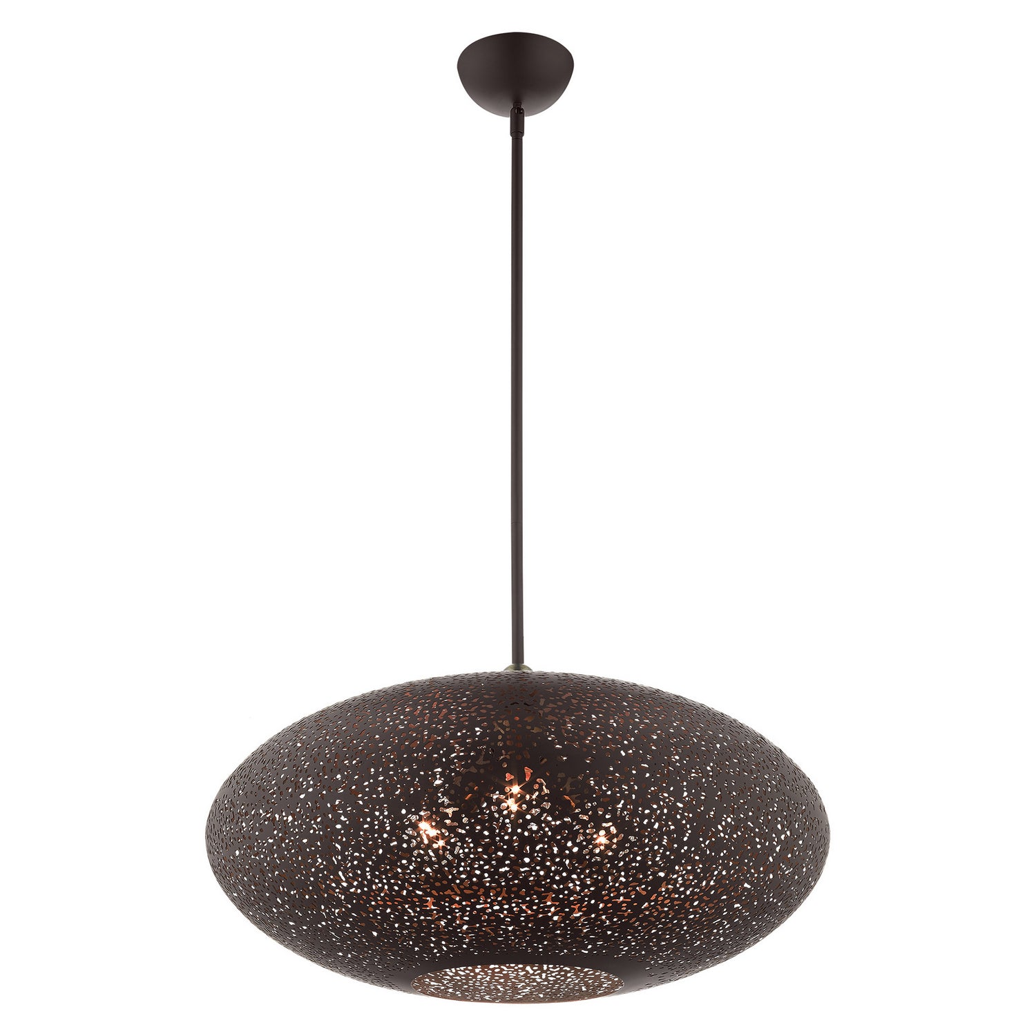 Livex Lighting - 49186-07 - Three Light Pendant - Charlton - Bronze w/ Antique Brasss
