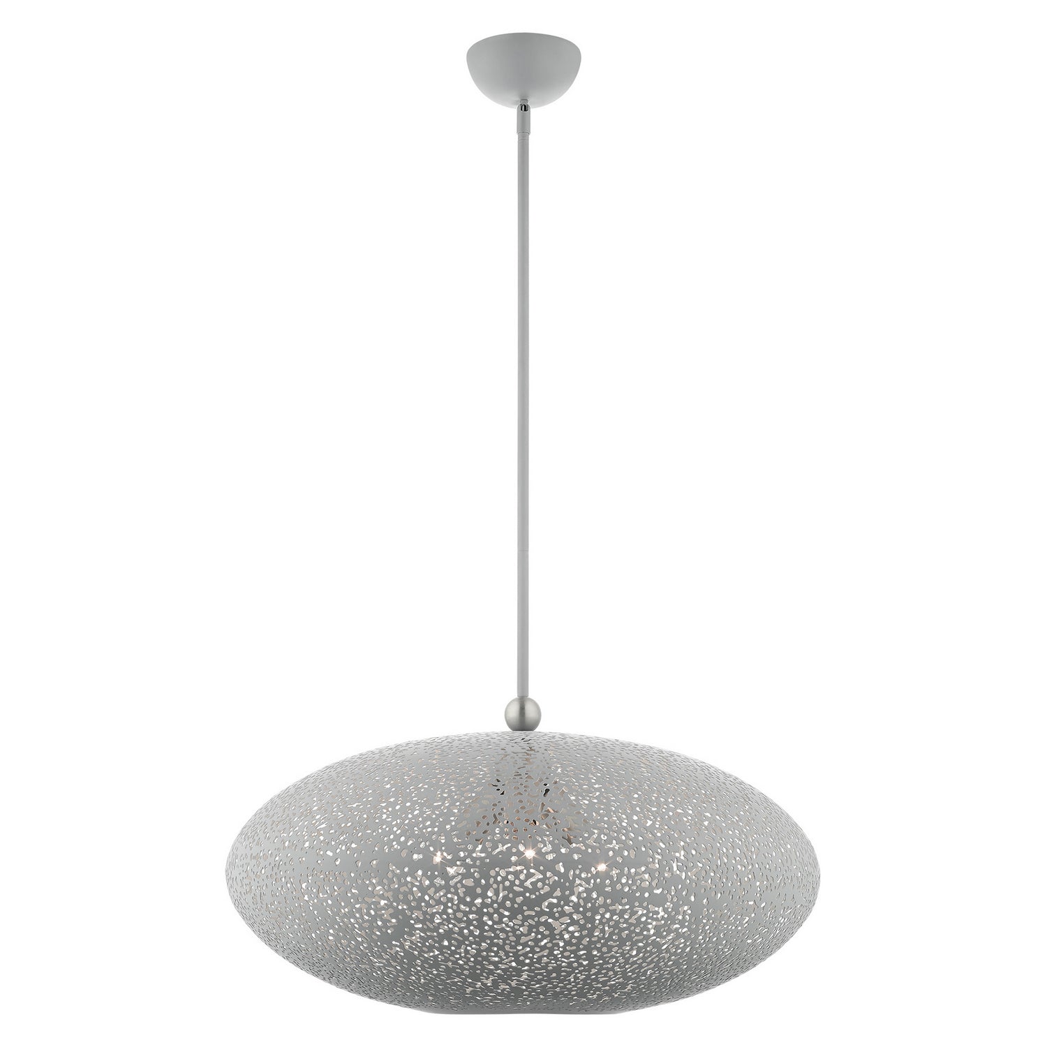 Livex Lighting - 49186-80 - Three Light Pendant - Charlton - Nordic Gray w/ Brushed Nickels