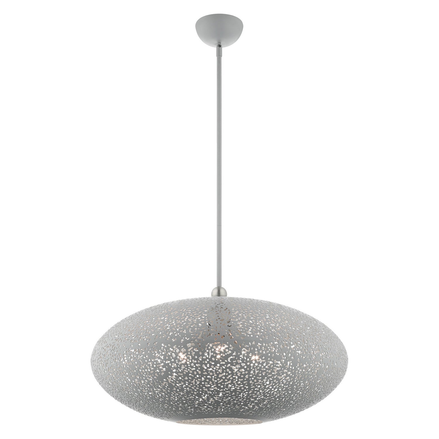 Livex Lighting - 49186-80 - Three Light Pendant - Charlton - Nordic Gray w/ Brushed Nickels