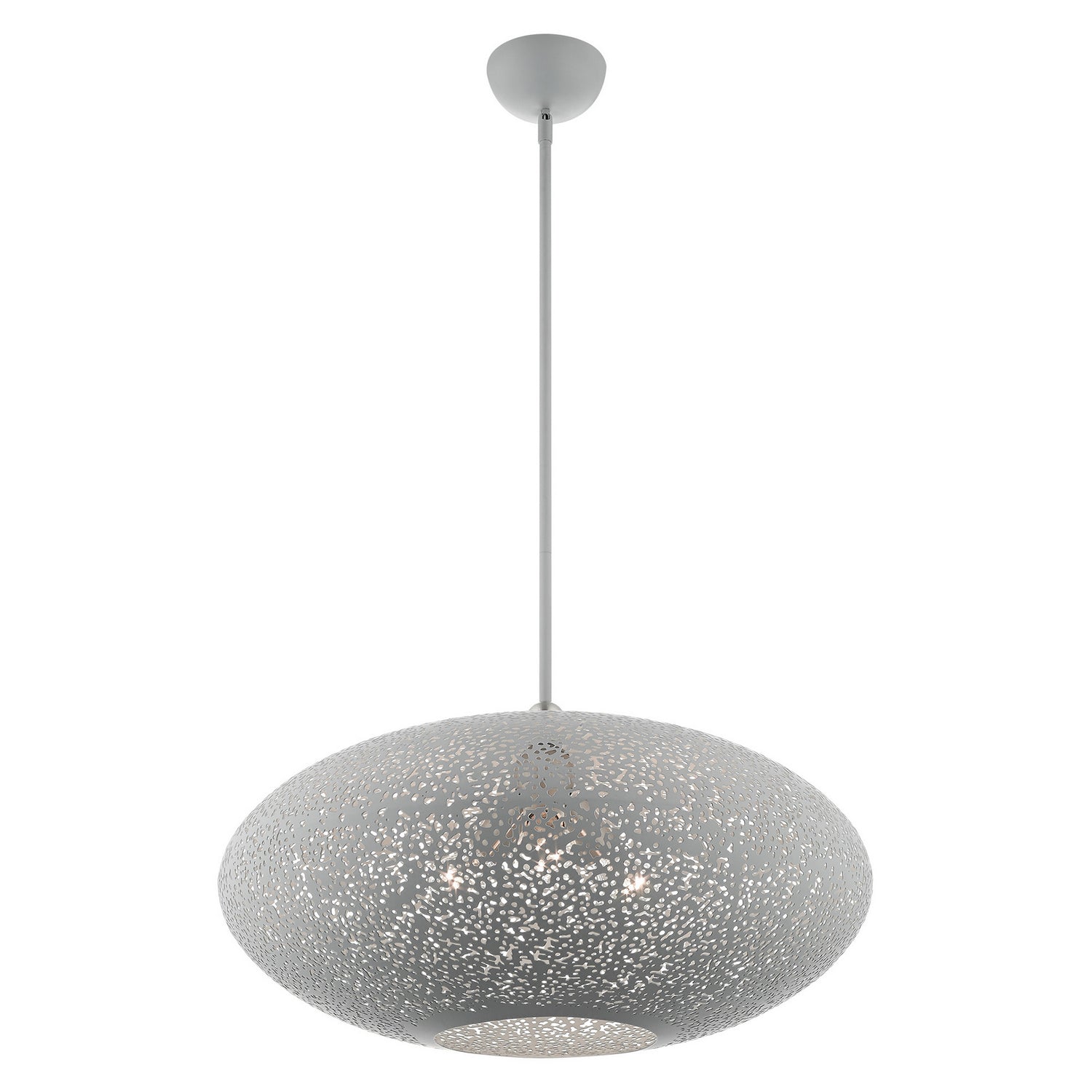 Livex Lighting - 49186-80 - Three Light Pendant - Charlton - Nordic Gray w/ Brushed Nickels