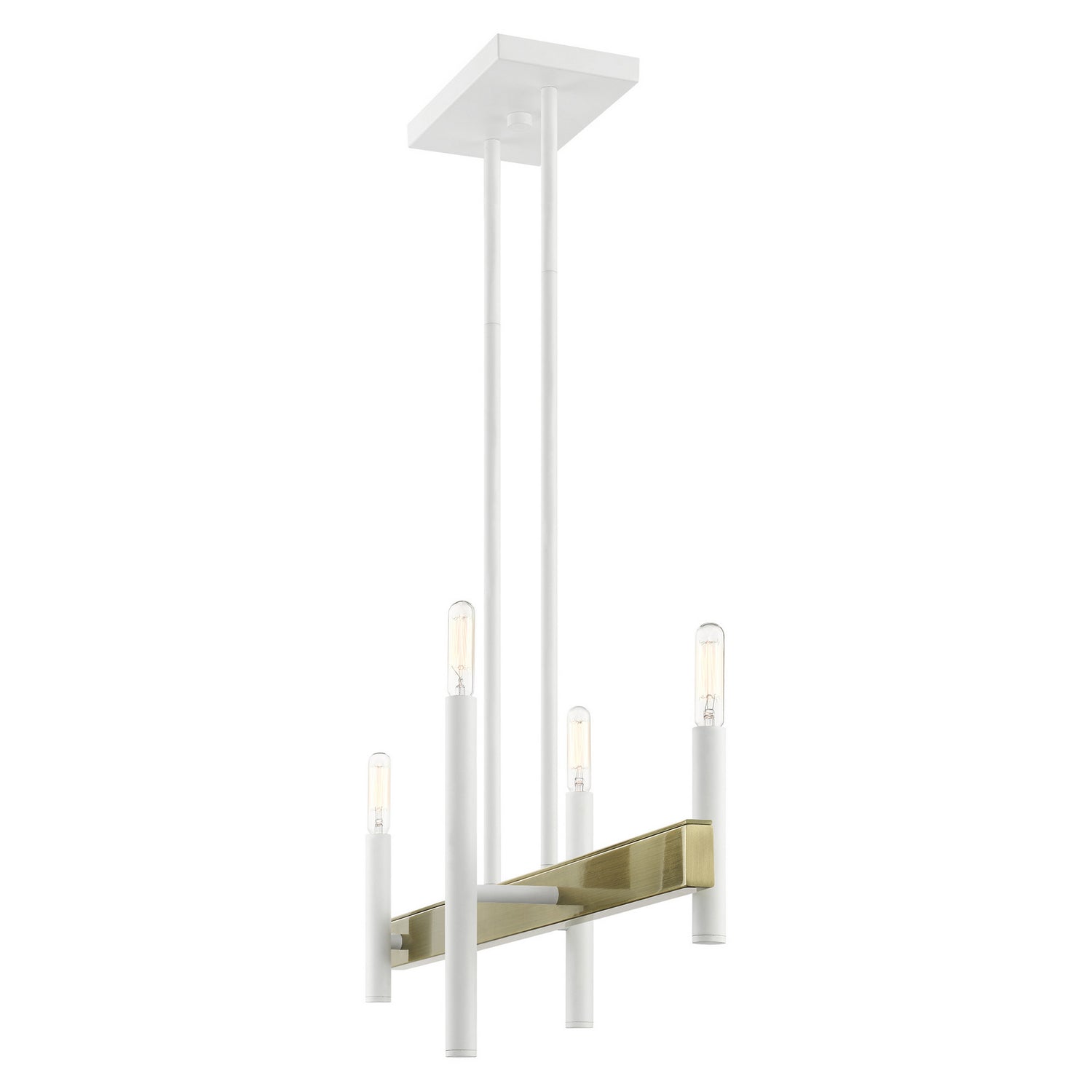 Livex Lighting - 49334-03 - Four Light Chandelier - Denmark - White w/ Antique Brasss