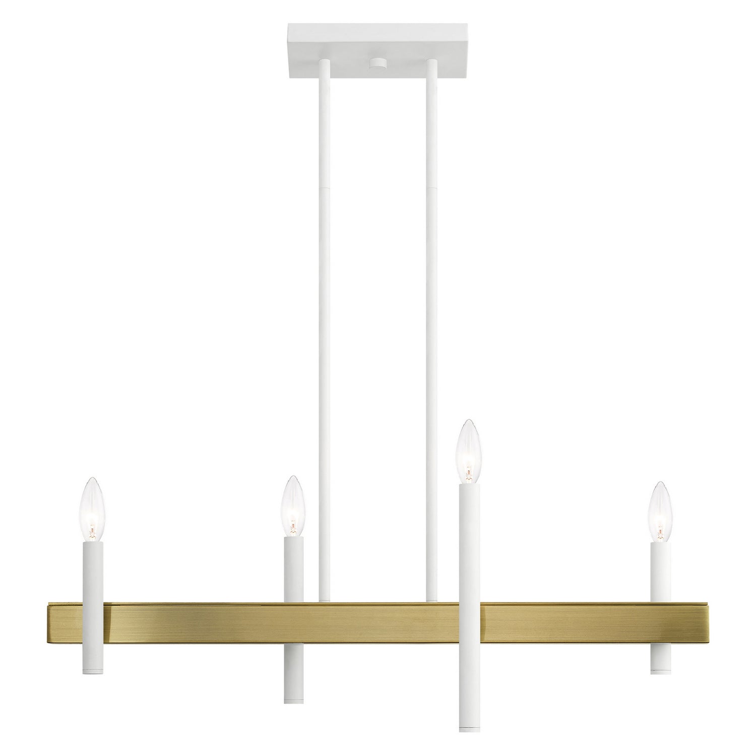 Livex Lighting - 49334-03 - Four Light Chandelier - Denmark - White w/ Antique Brasss