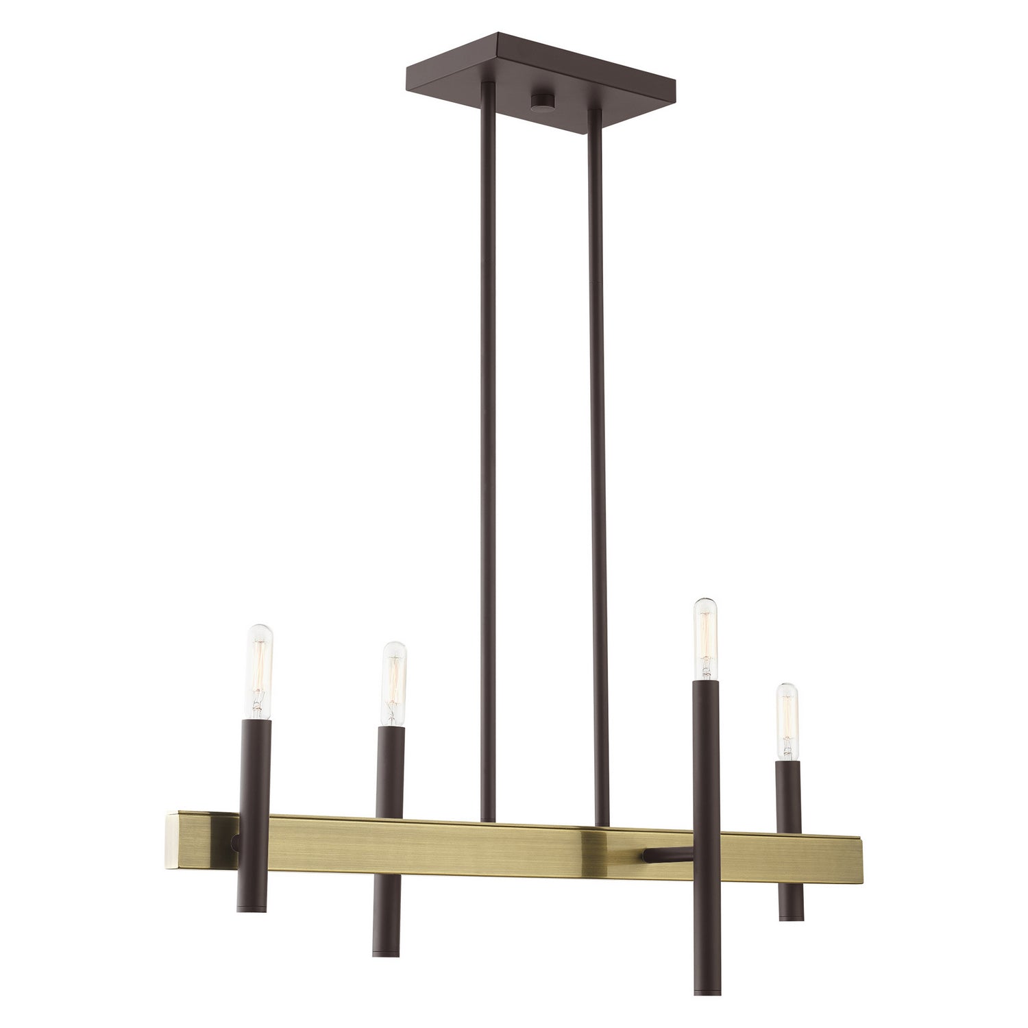 Livex Lighting - 49334-07 - Four Light Chandelier - Denmark - Bronze w/ Antique Brasss