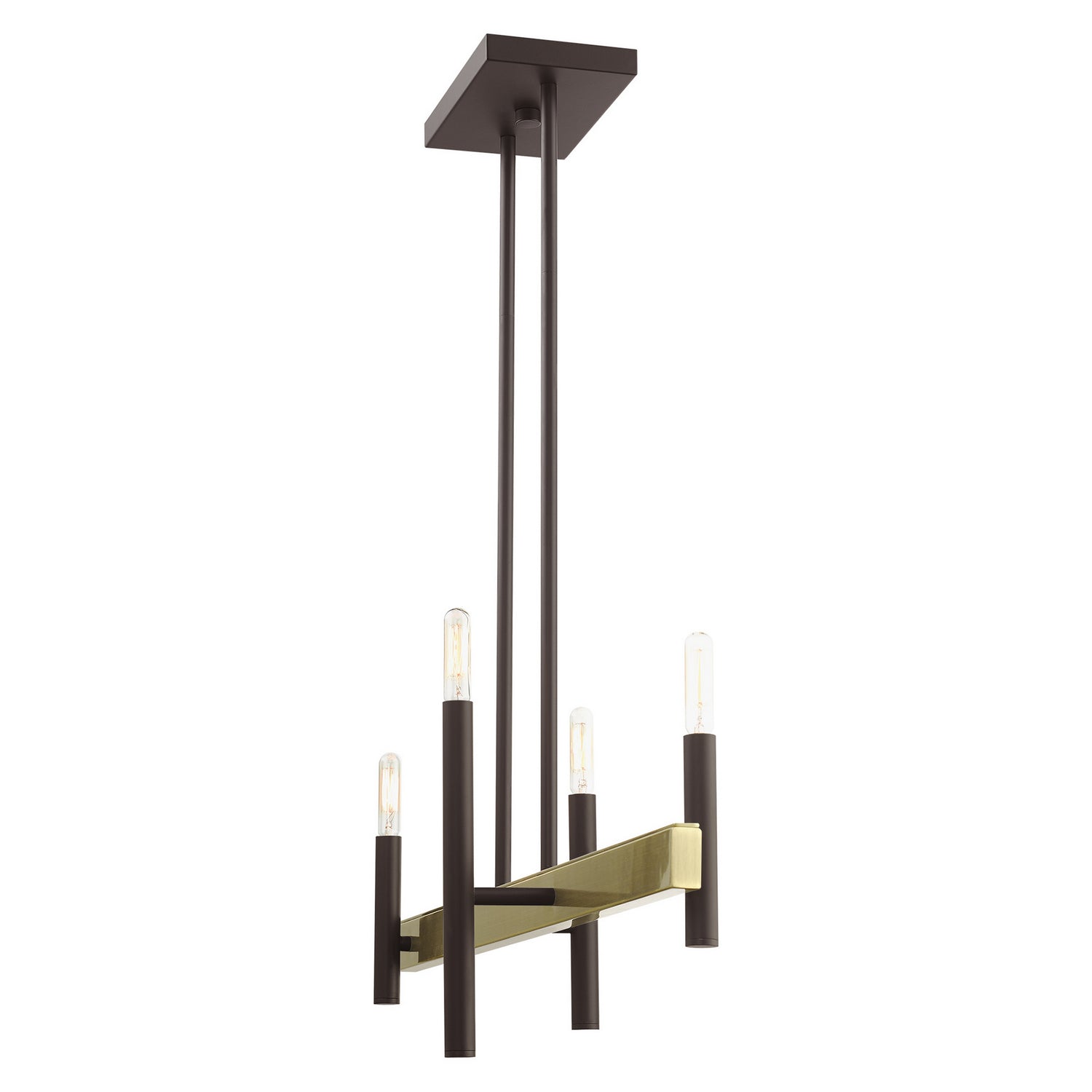 Livex Lighting - 49334-07 - Four Light Chandelier - Denmark - Bronze w/ Antique Brasss