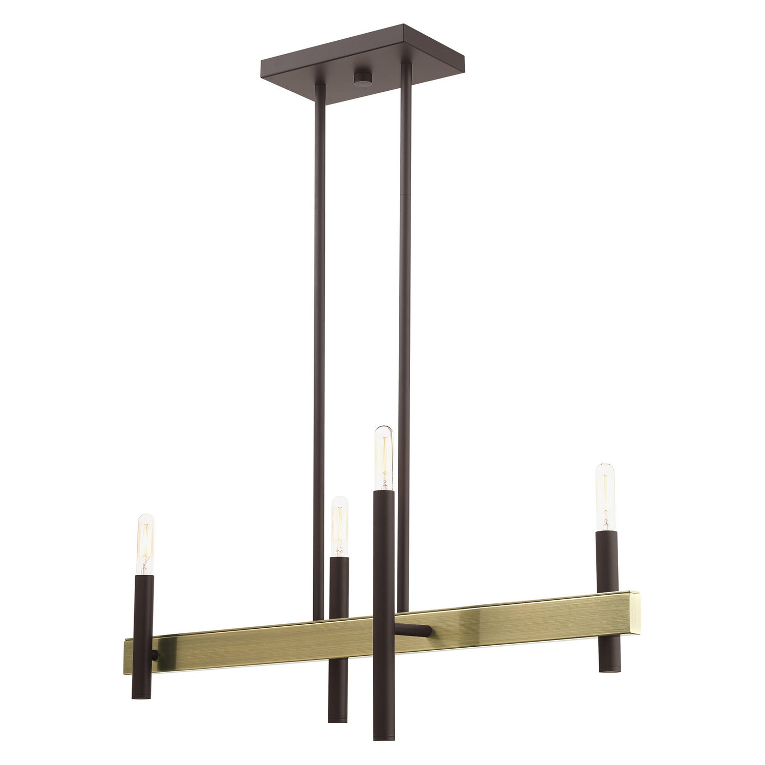 Livex Lighting - 49334-07 - Four Light Chandelier - Denmark - Bronze w/ Antique Brasss