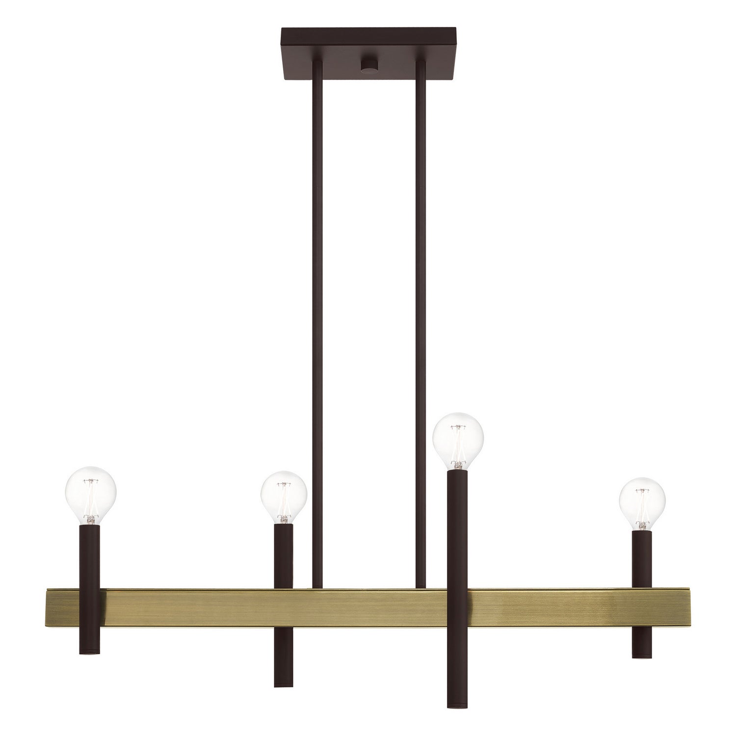 Livex Lighting - 49334-07 - Four Light Chandelier - Denmark - Bronze w/ Antique Brasss